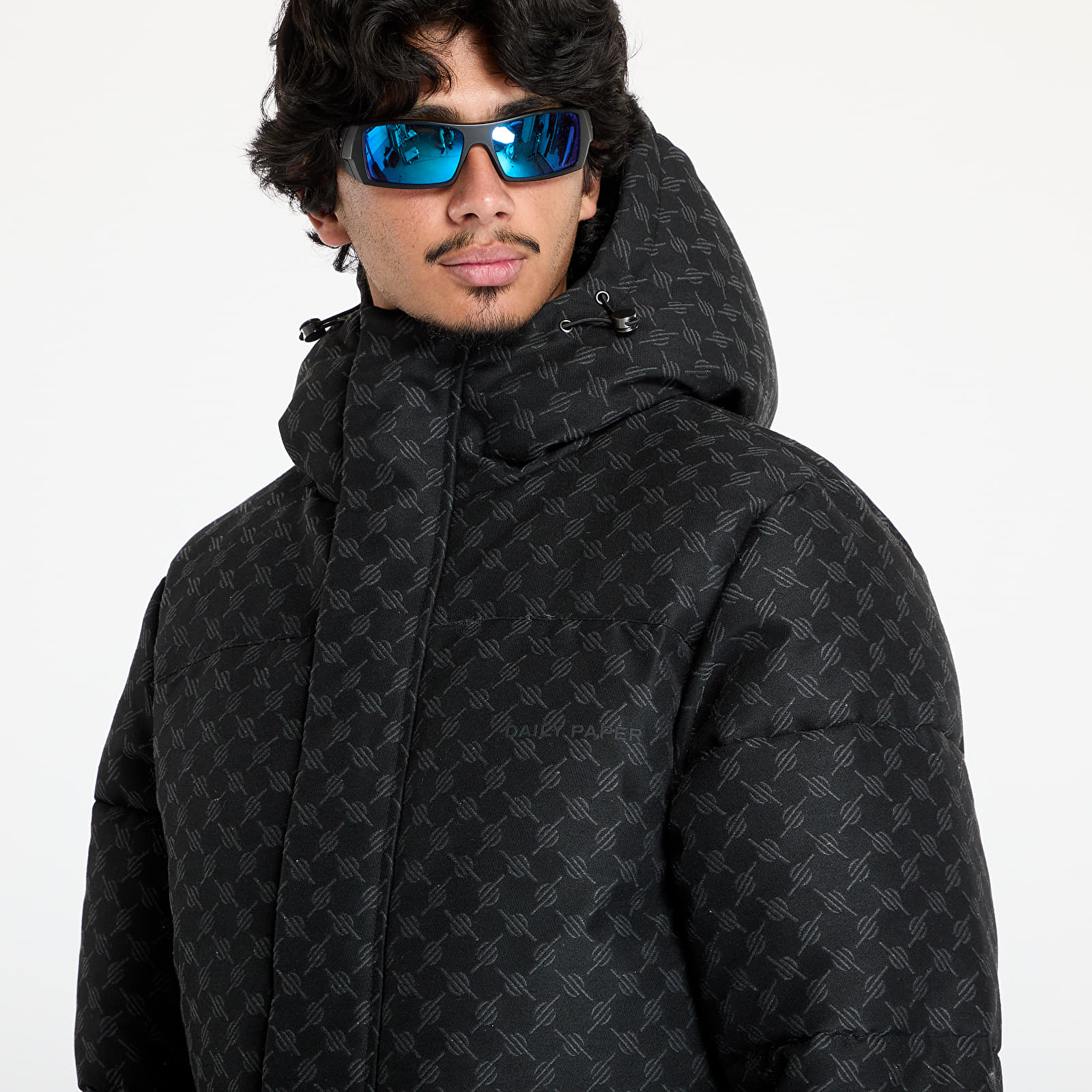 Kurtki męskie Daily Paper Oba Cotton Monogram Puffer Black