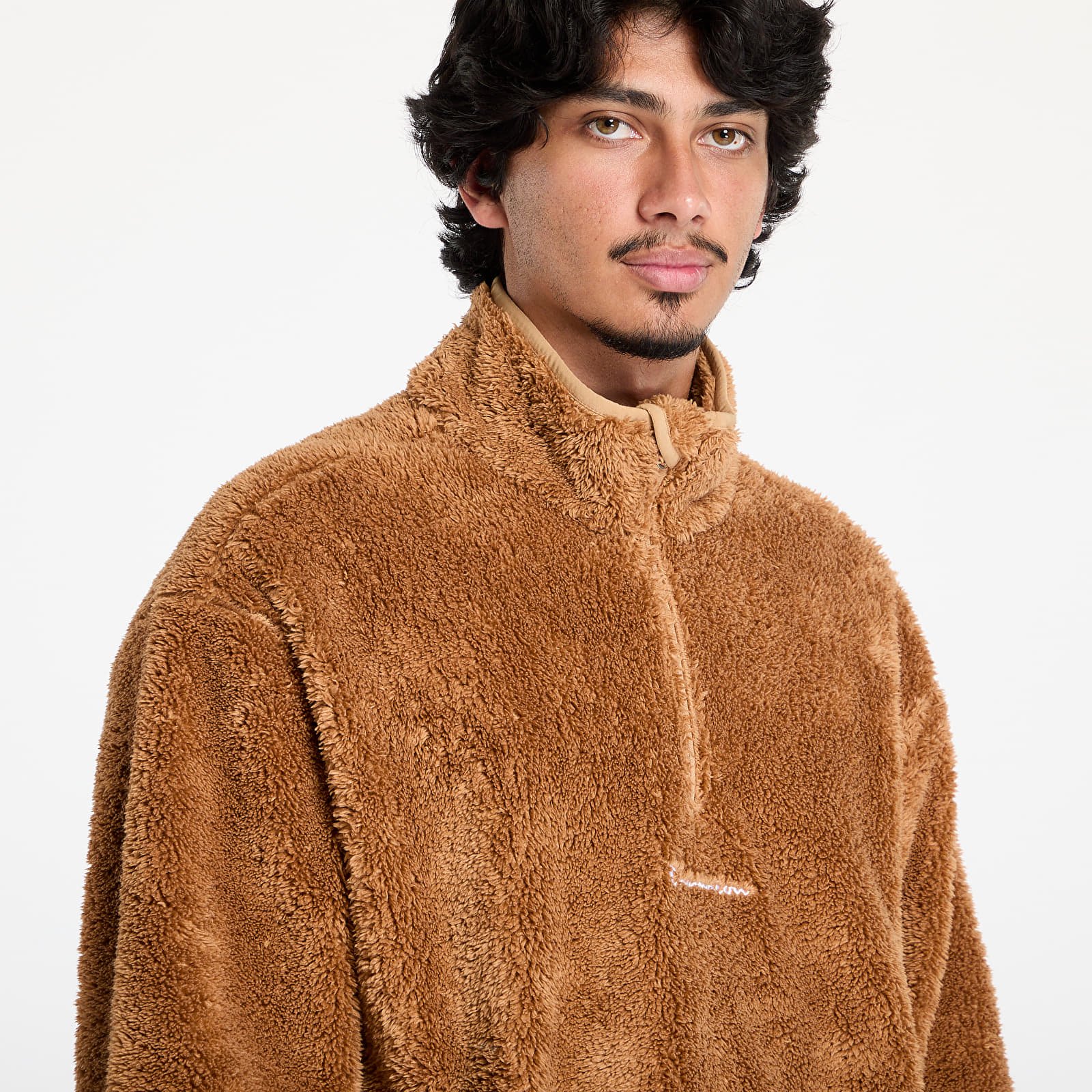 Vyriški džemperiai su gobtuvais Champion Half Zip Top Brown