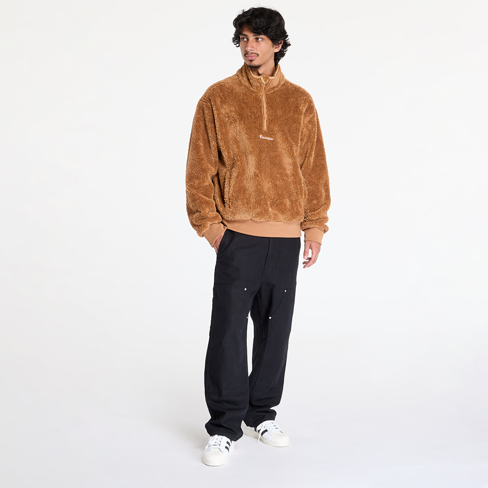 Vyriški džemperiai su gobtuvais Champion Half Zip Top Brown