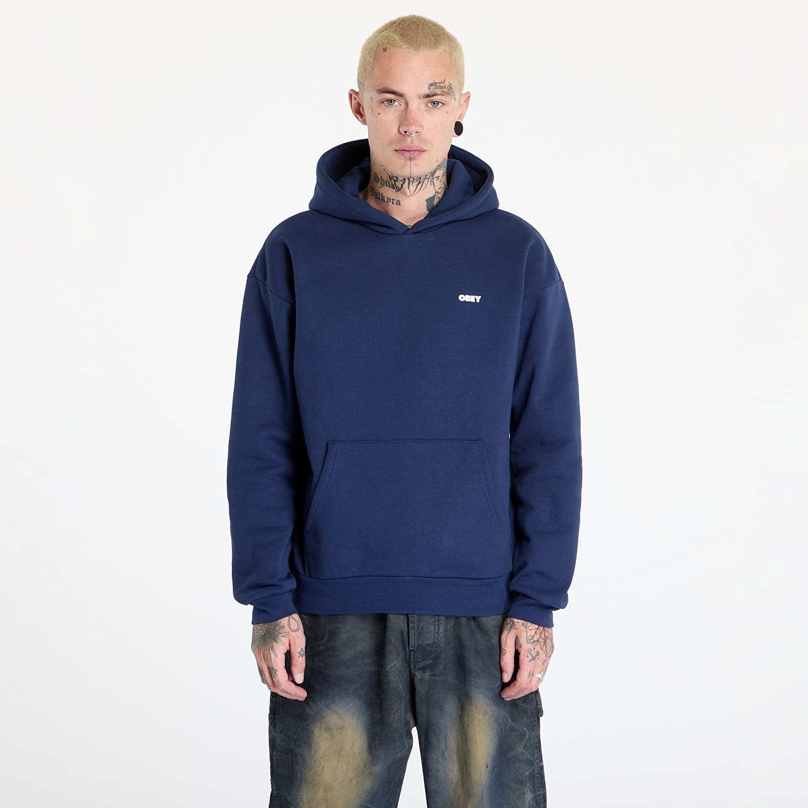 Hoodies für Männer OBEY Bold Star Extra Heavy Hoodie Academy Navy