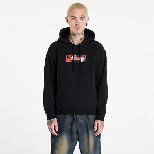 Men s hoodies OBEY Obey Half Icon Black Footshop