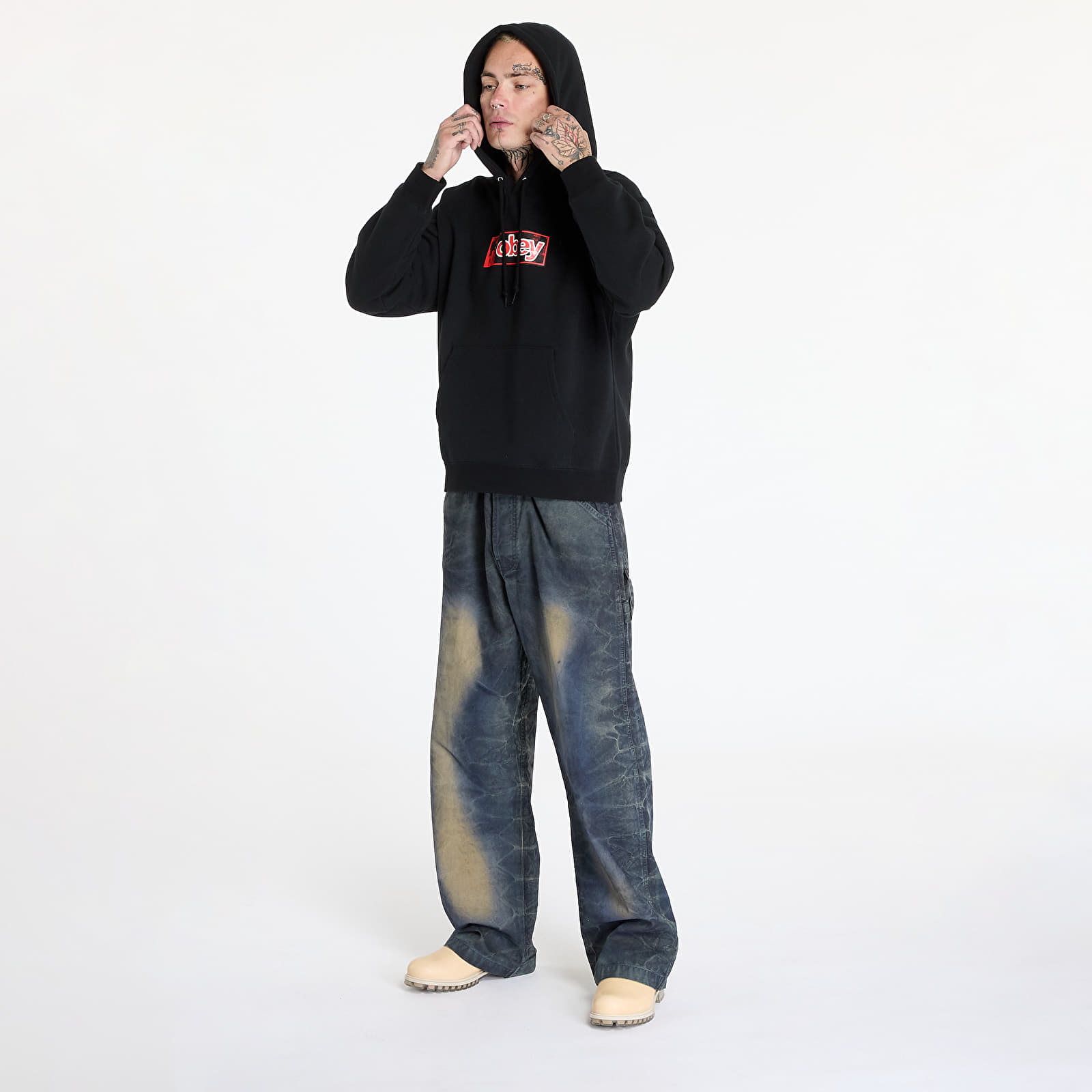 Men's hoodies OBEY Obey Half Icon Black