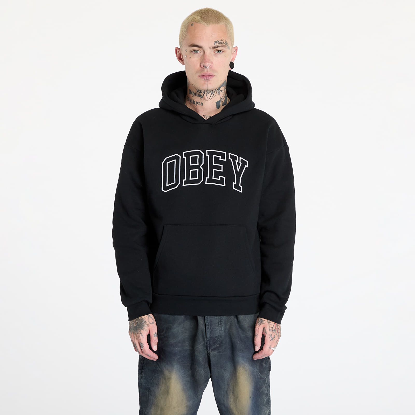 Hoodies für Männer OBEY Collegiate Extra Heavy Hoodie II Black