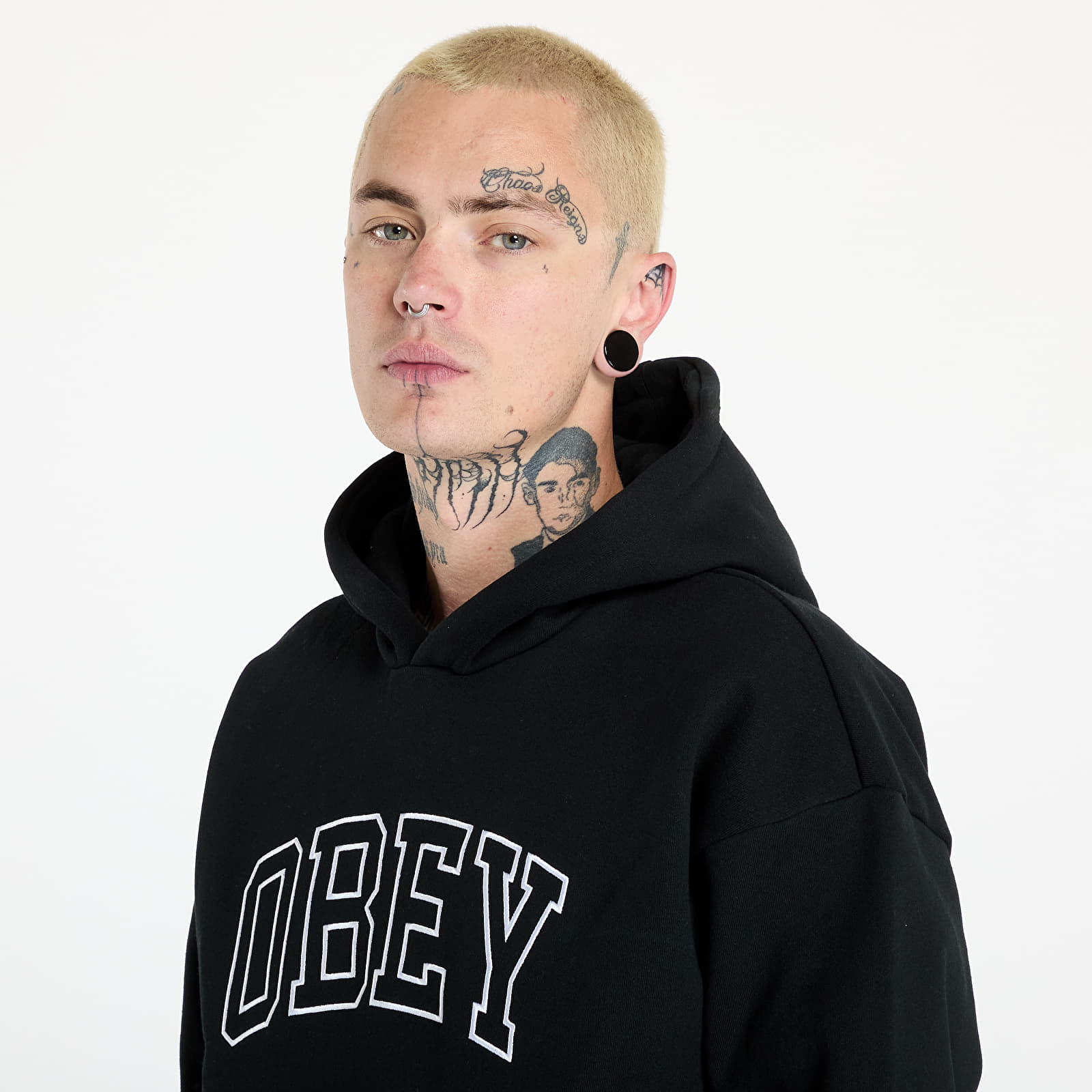 Hoodies für Männer OBEY Collegiate Extra Heavy Hoodie II Black