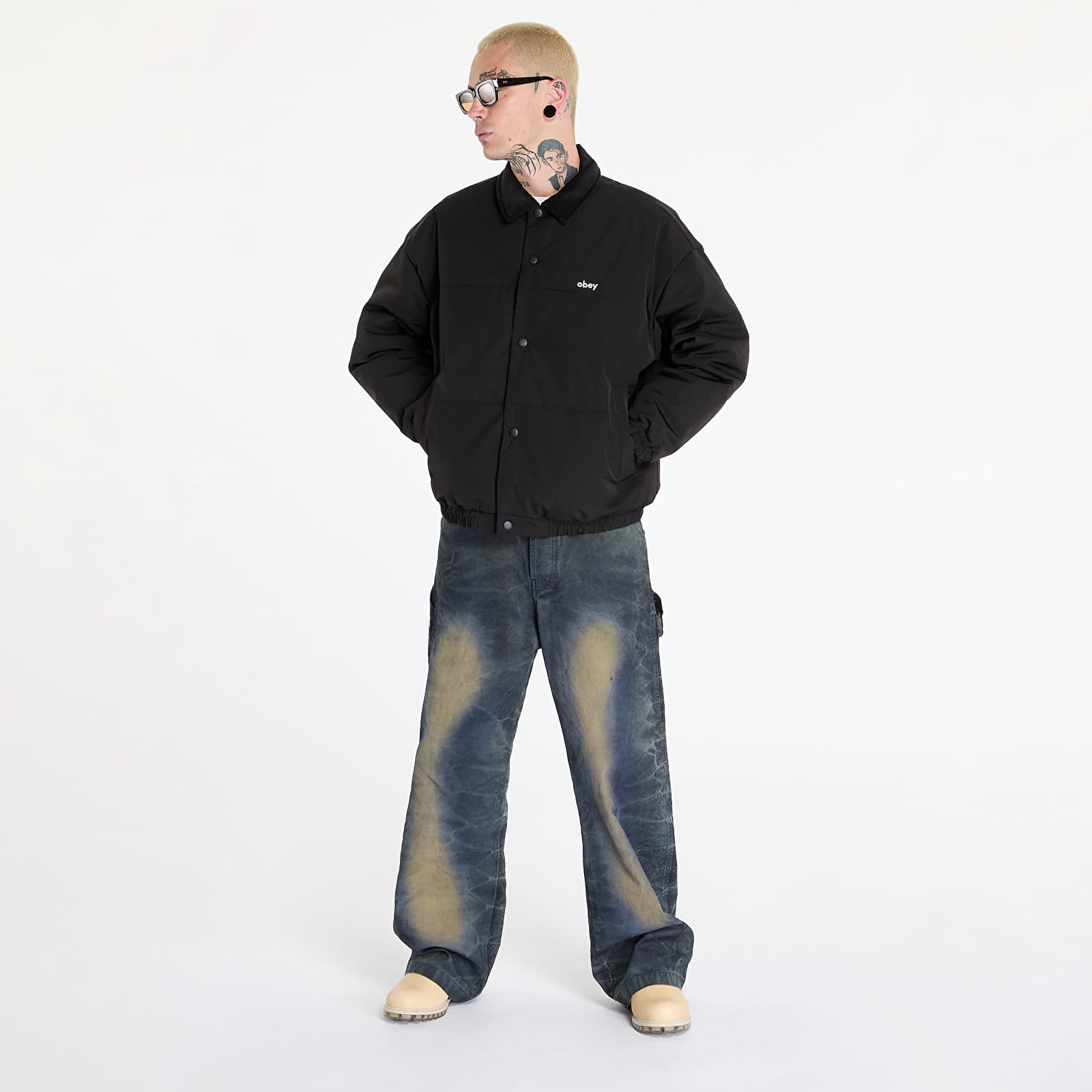 Kurtki męskie OBEY Whispers Jacket Black