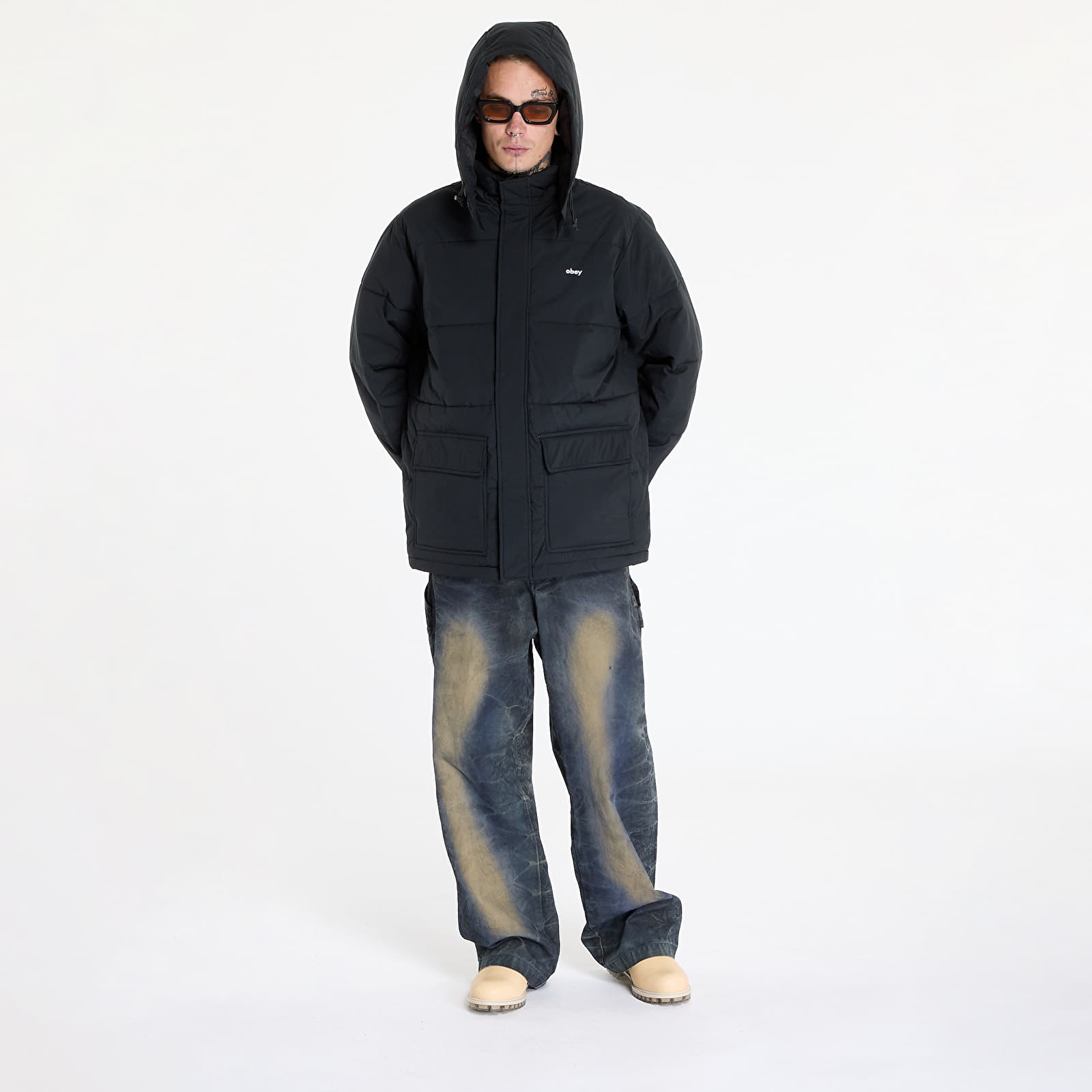 Men's jackets OBEY Brunswick Puffer Black