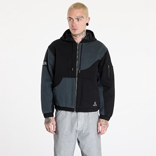 DIME Panel Denim Hooded Bomber UNISEX Charcoal