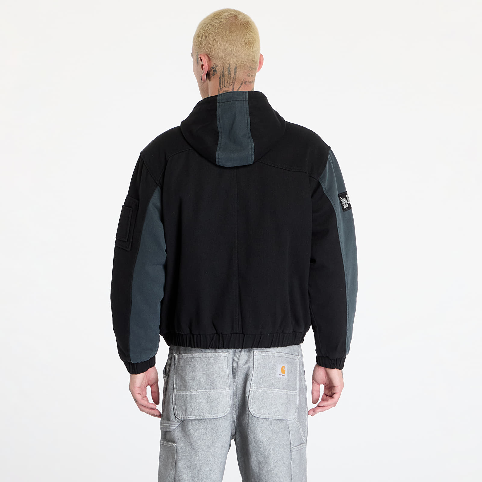 Kurtki DIME Panel Denim Hooded Bomber UNISEX Charcoal