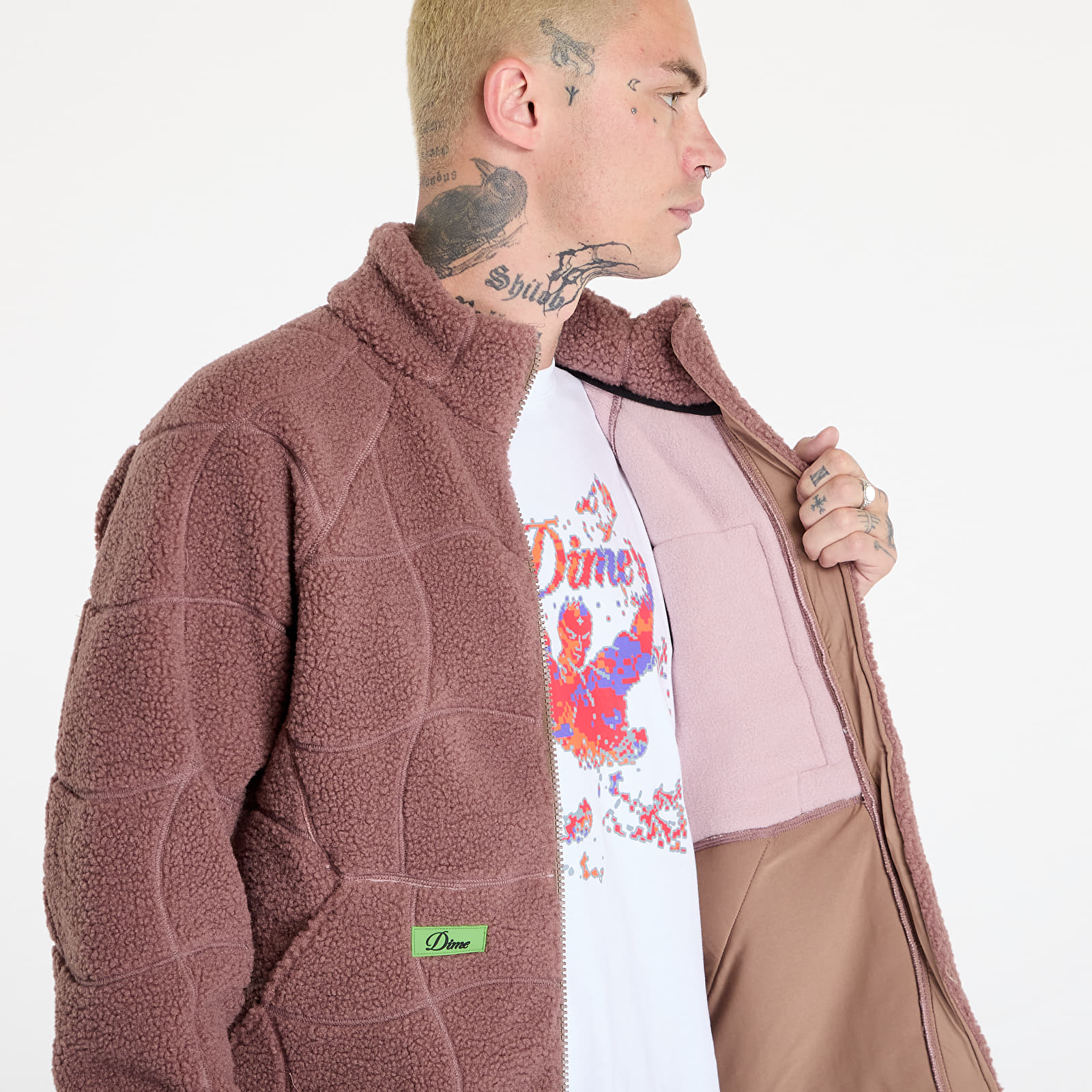 Hettegensere og sweatshirts DIME Coverstich Sherpa Fleece UNISEX Mauve