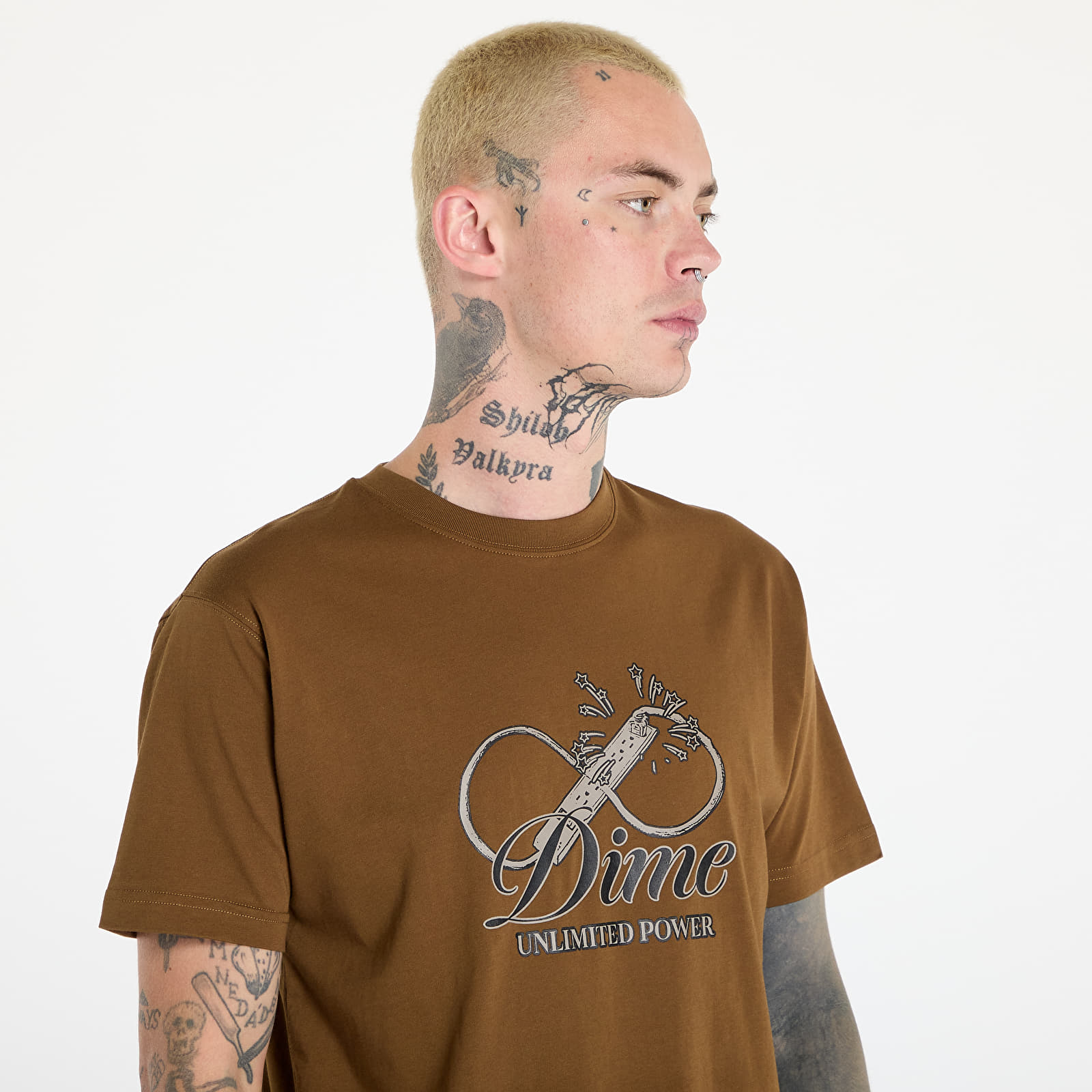 T-shirts DIME Cursive Power T-Shirt UNISEX Dark Brown