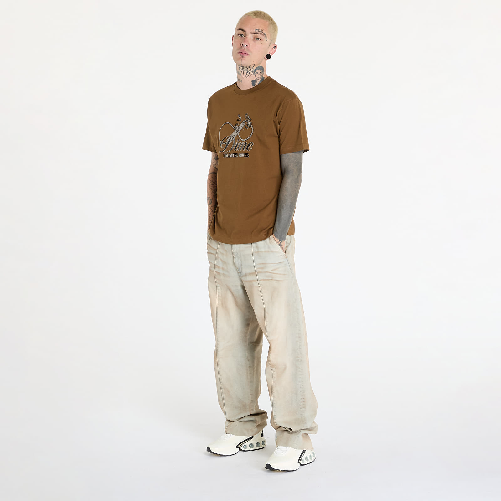 T-shirts DIME Cursive Power T-Shirt UNISEX Dark Brown