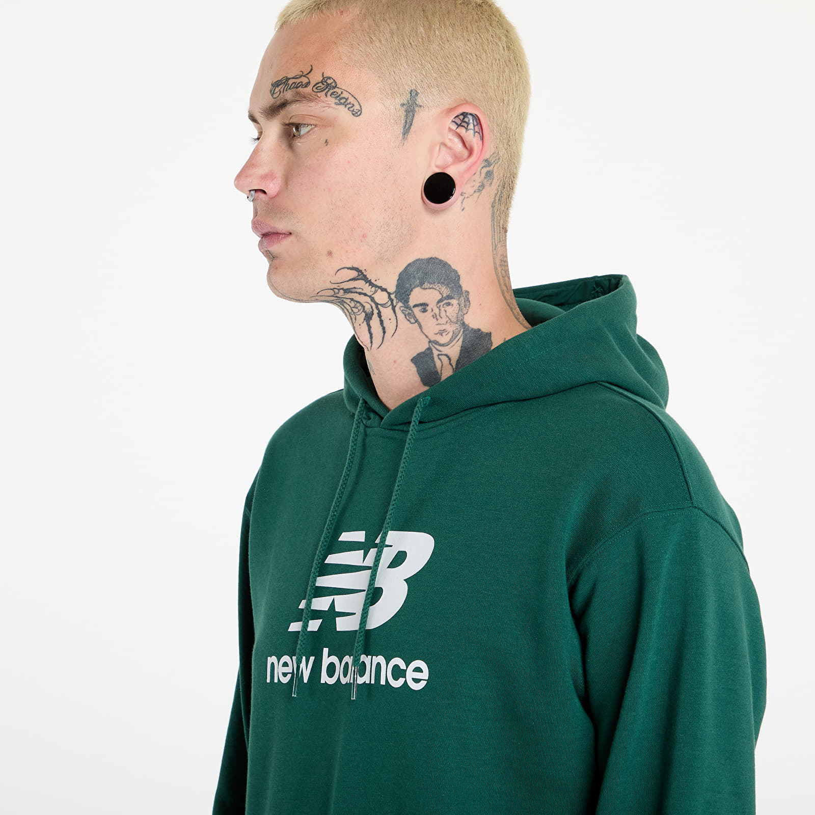 Mikiny New Balance Sport Essentials French Terry Logo Hoodie Nightwatch Green