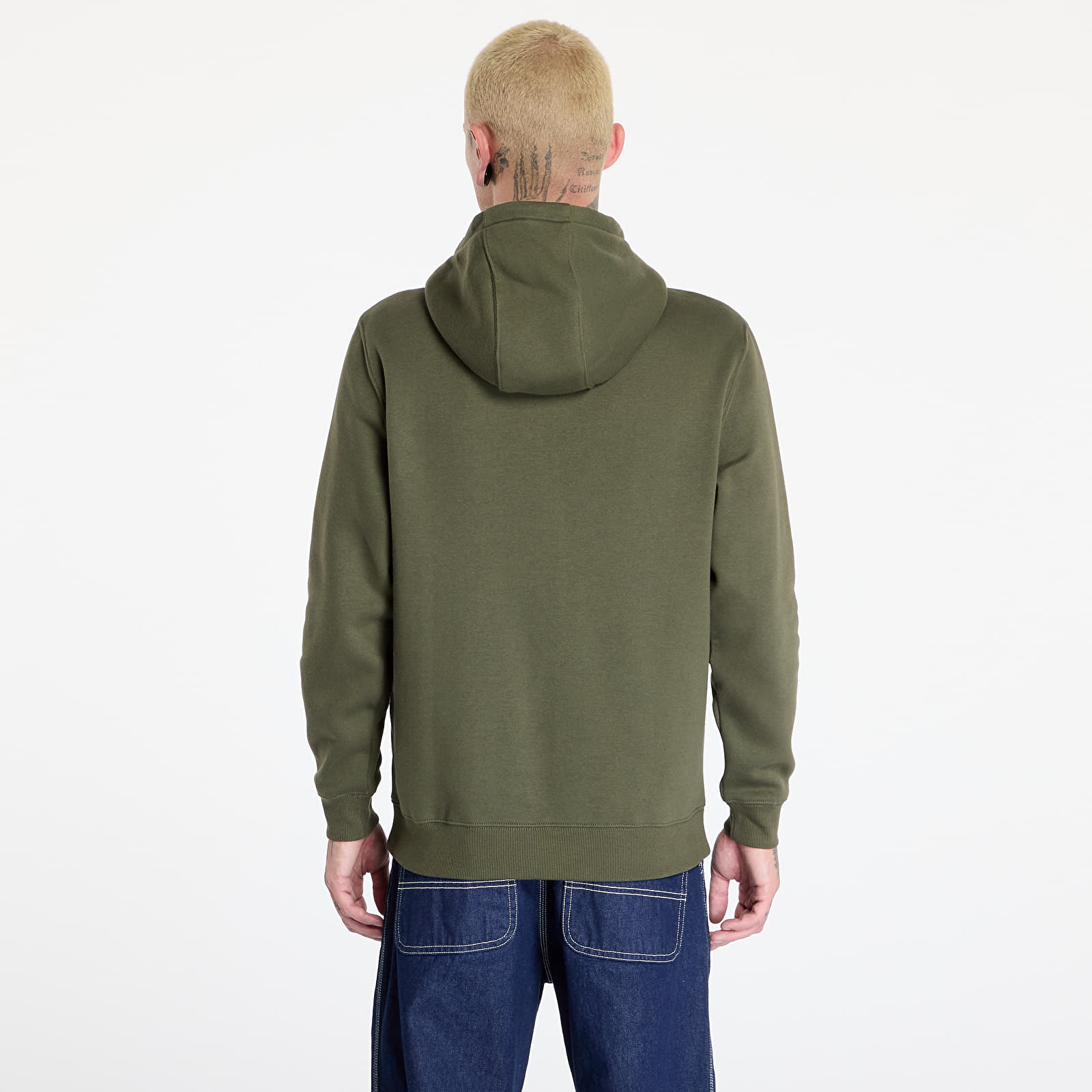 Pánské mikiny Tommy Jeans Regular Flag Zip Through Hoodie Fatique Green