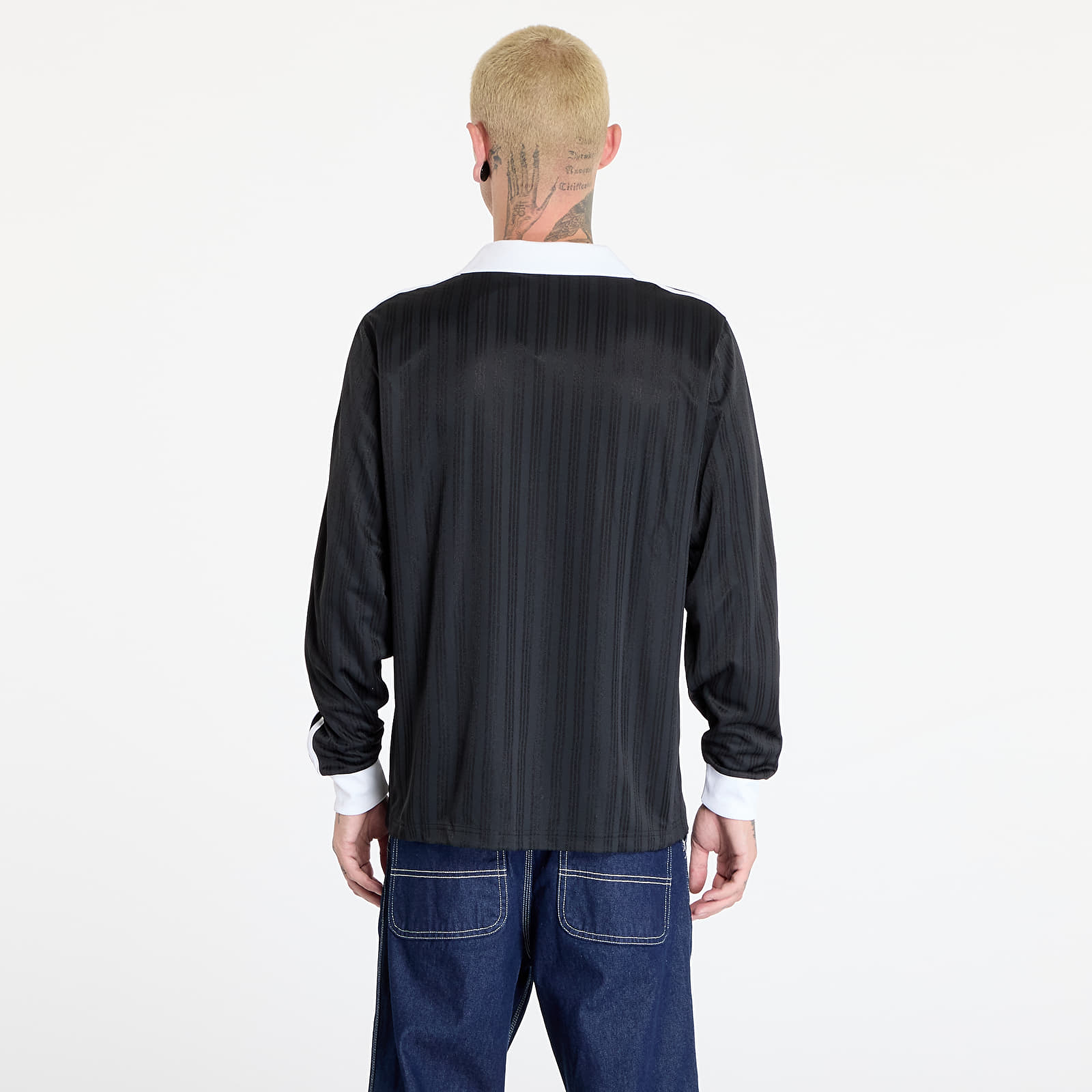 Pólók adidas Adicolor Piqué Football Long Sleeve T-Shirt Black