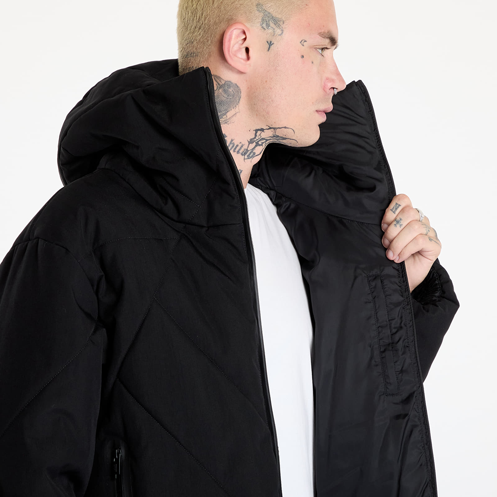 Herrenjacken A-COLD-WALL* Shiro Hooded Puffer Jacket Black