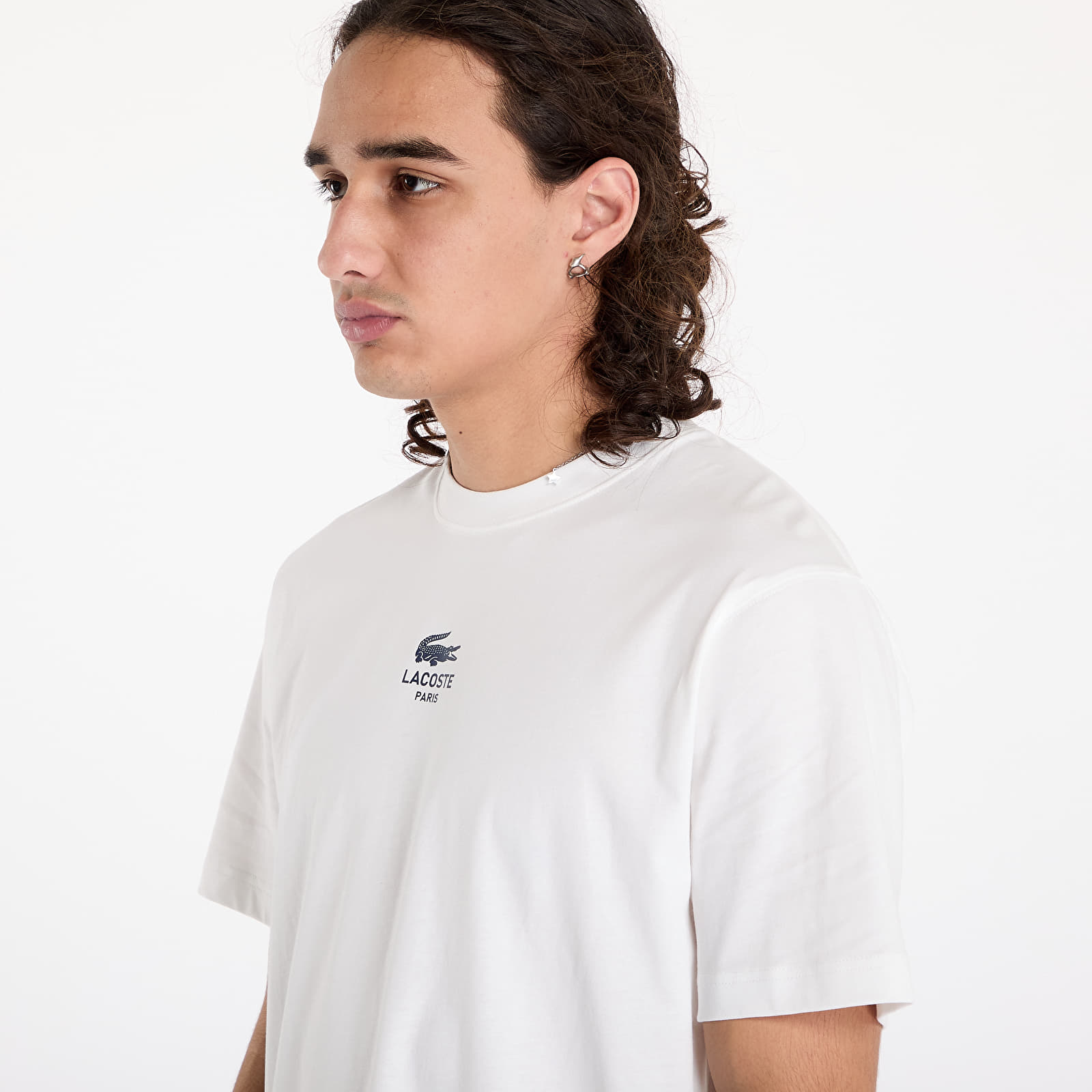 Men's T-shirts LACOSTE Signature Print Cotton T-shirt Flour