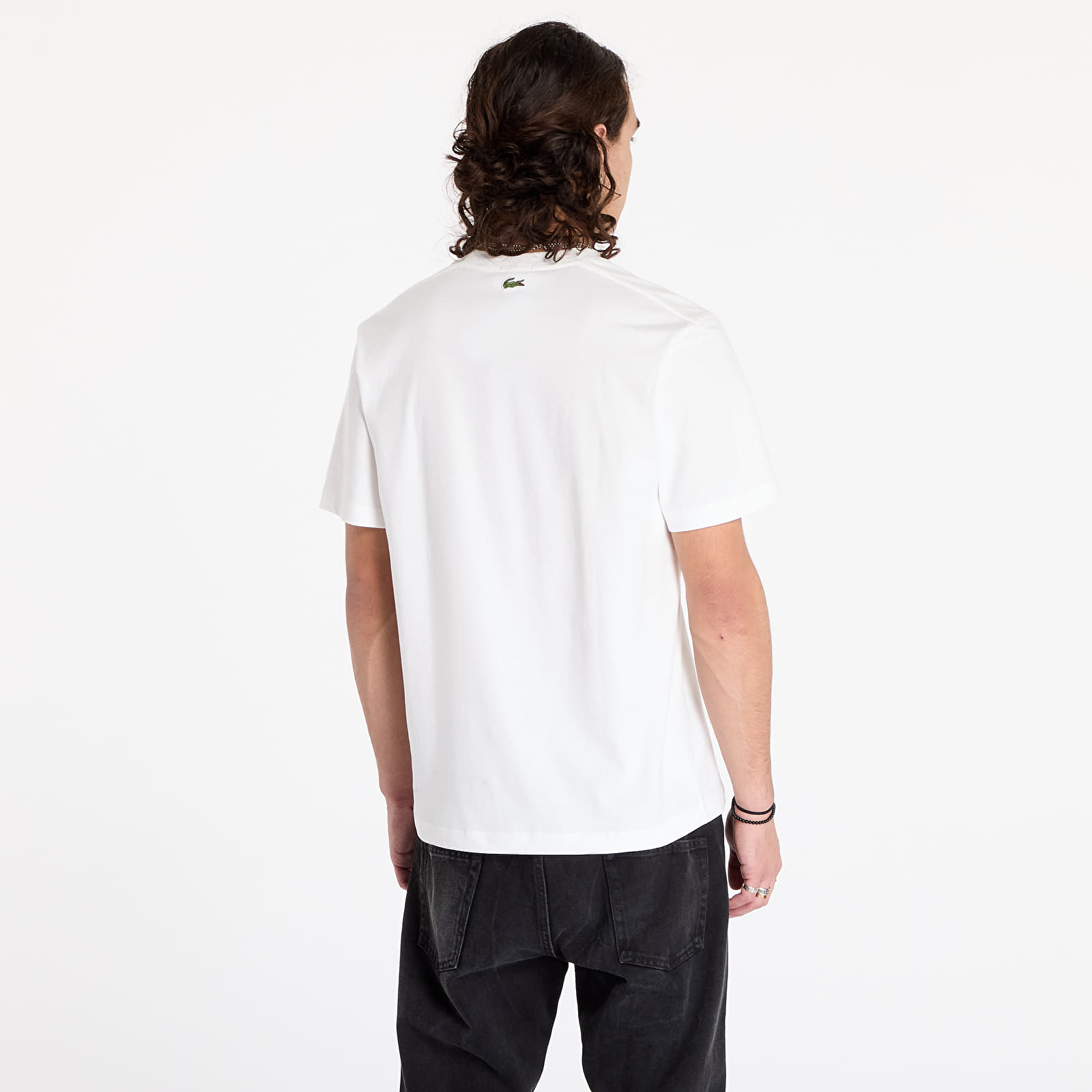 Men's T-shirts LACOSTE Signature Print Cotton T-shirt Flour