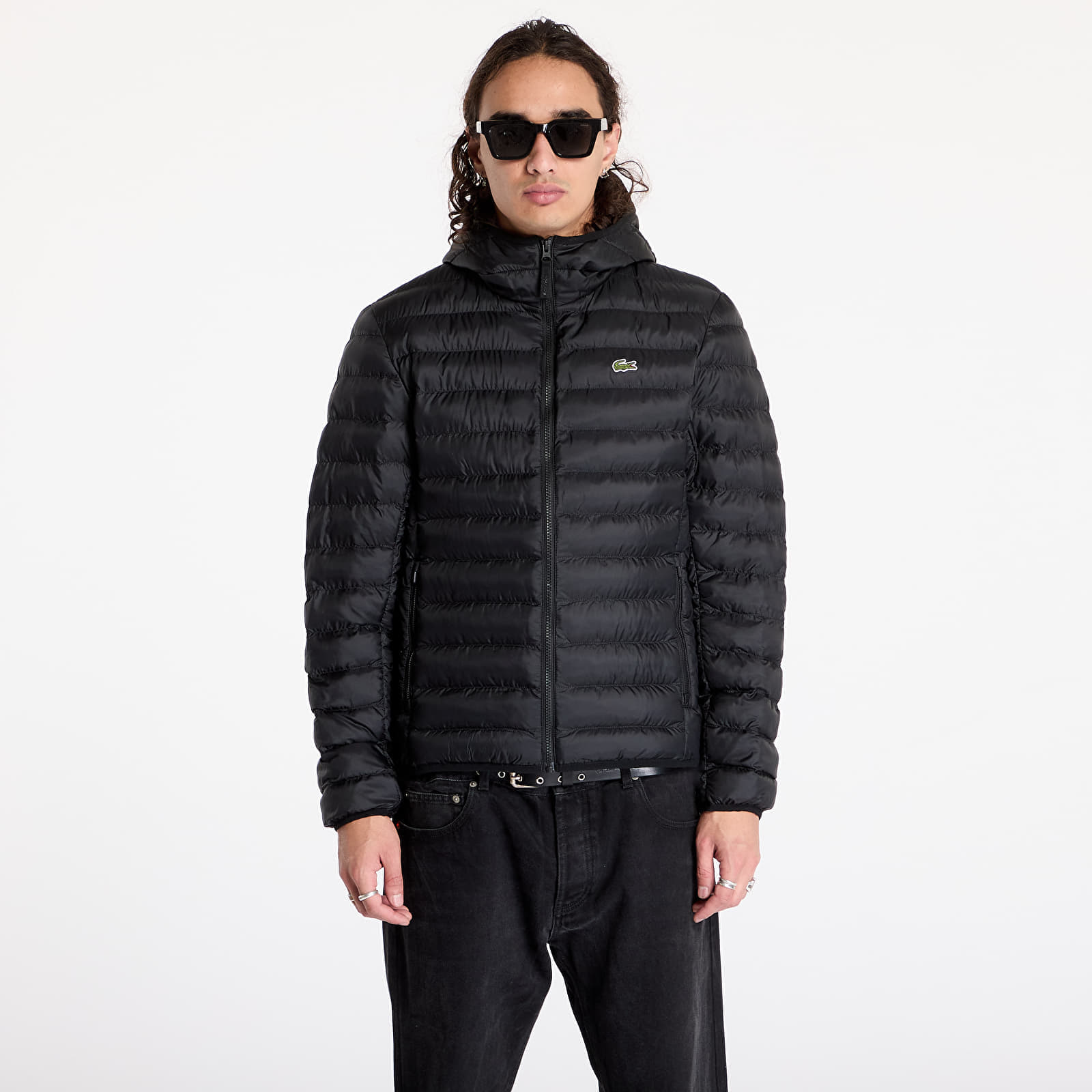 Jachetă LACOSTE Water-Repellent Quilted Puffed Jacket Black L
