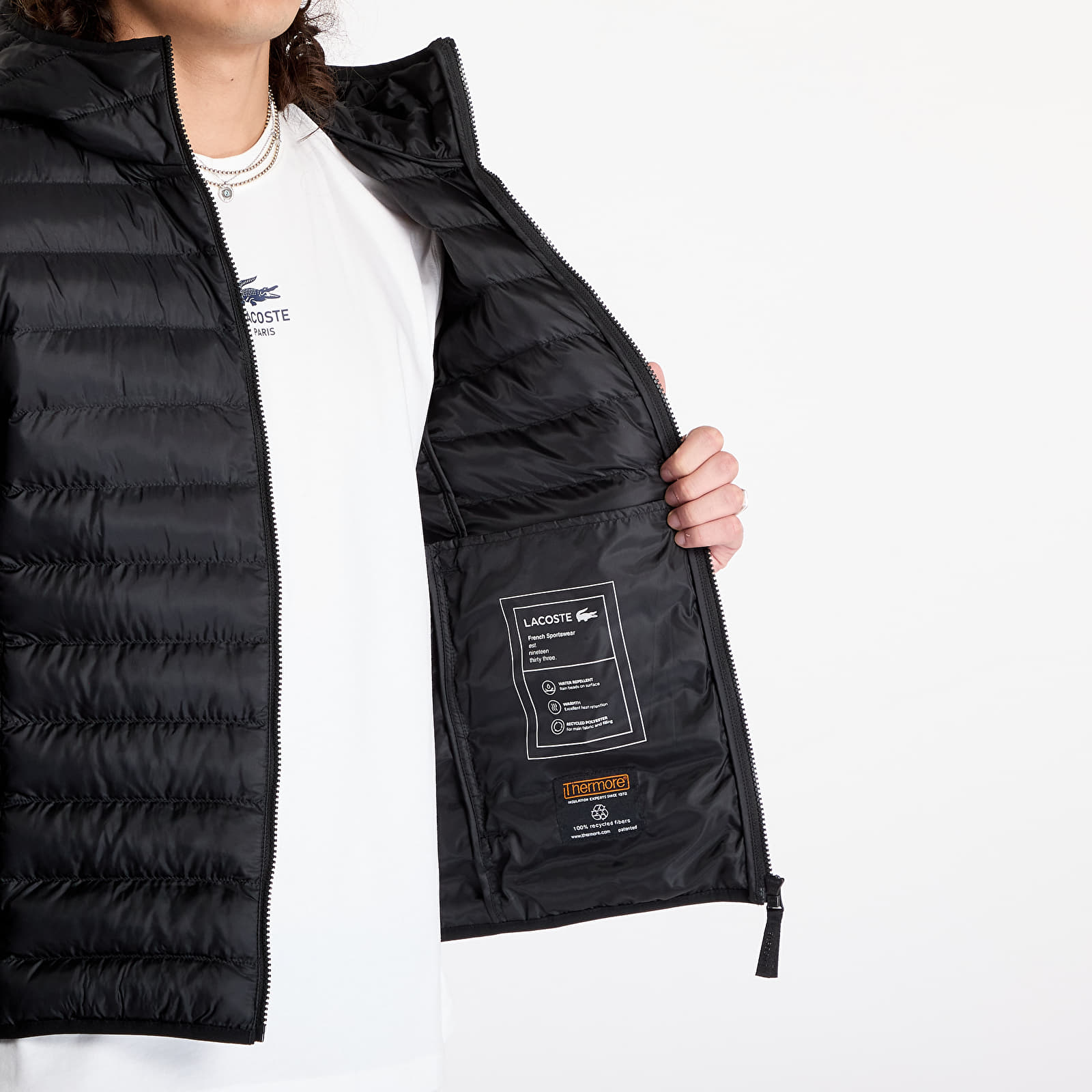 Herrenjacken LACOSTE Water-Repellent Quilted Puffed Jacket Black