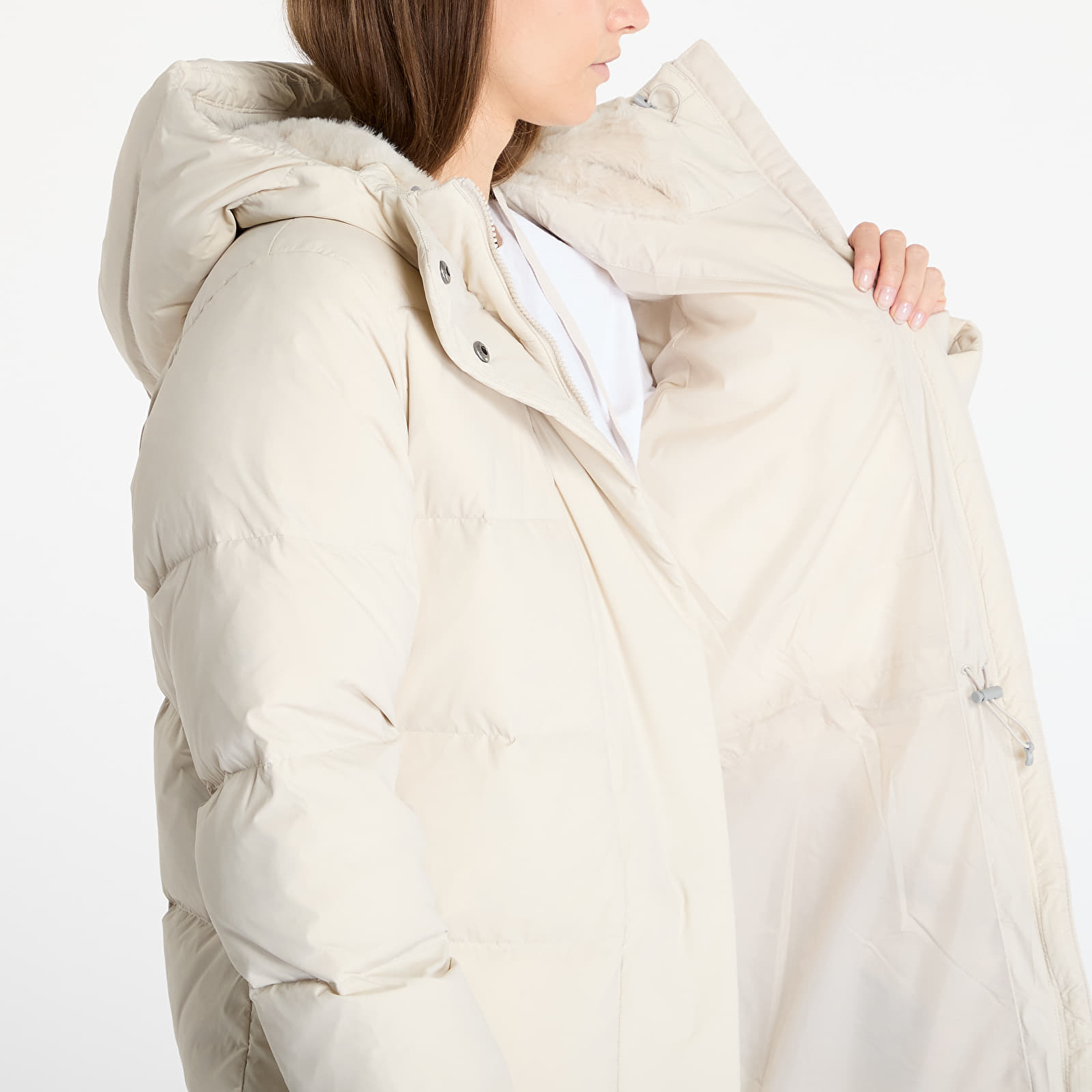 Dámské bundy Columbia Boundless Days™ Long Down Jacket Dark Stone