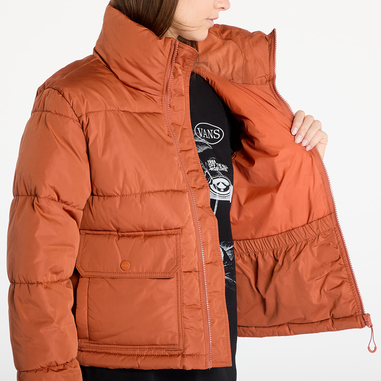 Dámske bundy Vans Mte Aubrey Primaloft Puffer Auburn