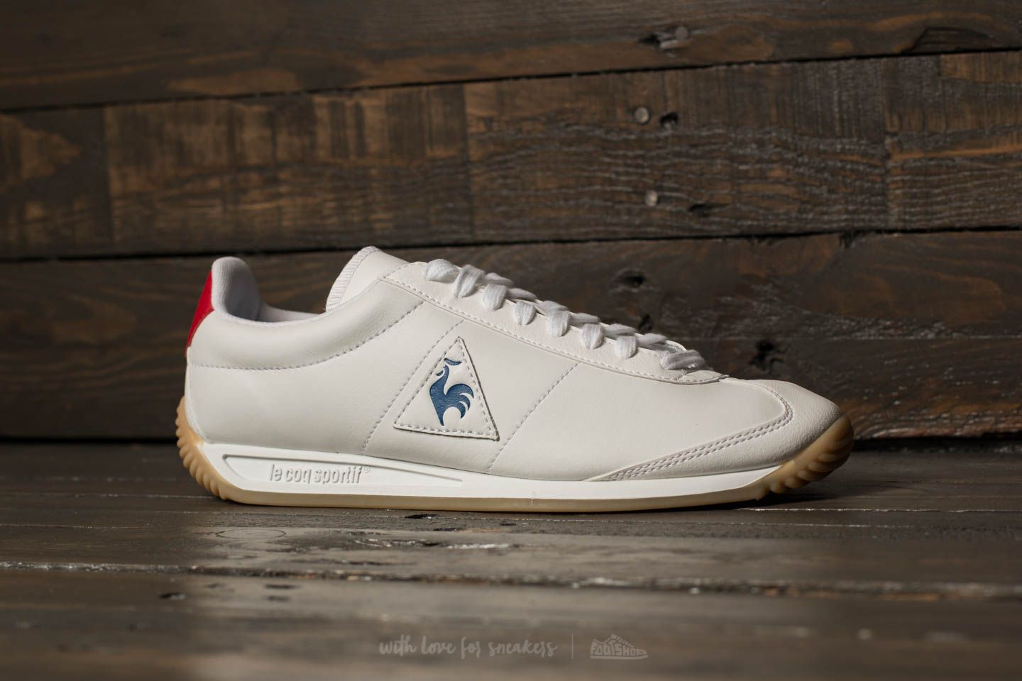 Men s shoes le coq sportif Quartz Lea Sport Gum Optical White Classic Blue Footshop