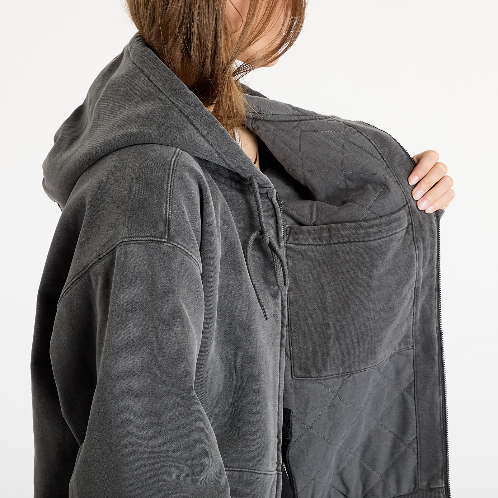 Bluzy z kapturem Carhartt WIP Hooded Vista Jacket UNISEX Graphite Garment Dyed