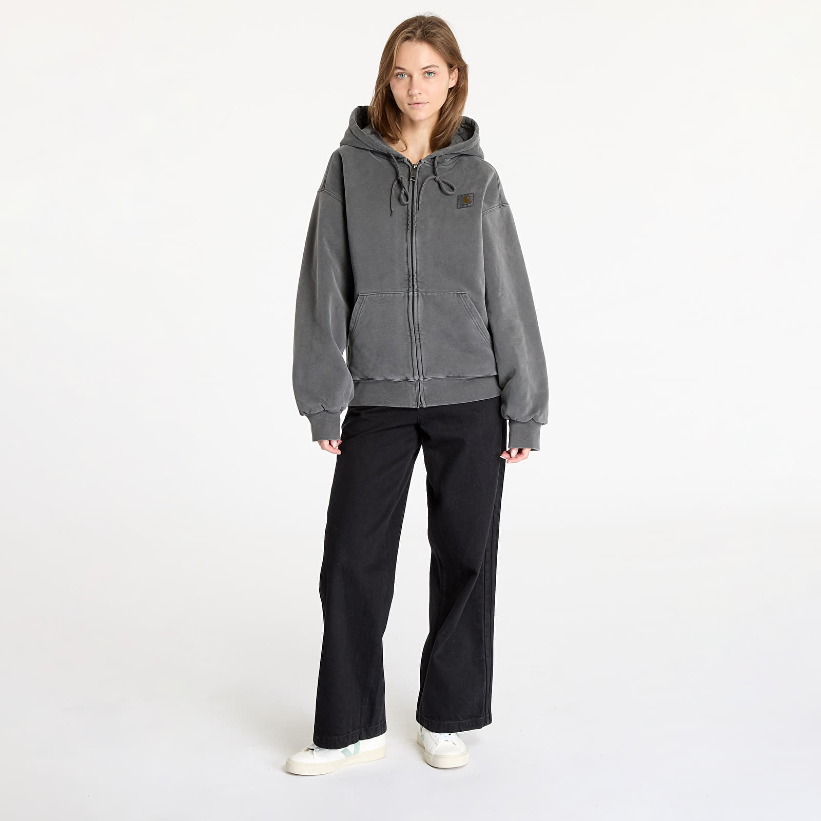 Bluzy z kapturem Carhartt WIP Hooded Vista Jacket UNISEX Graphite Garment Dyed