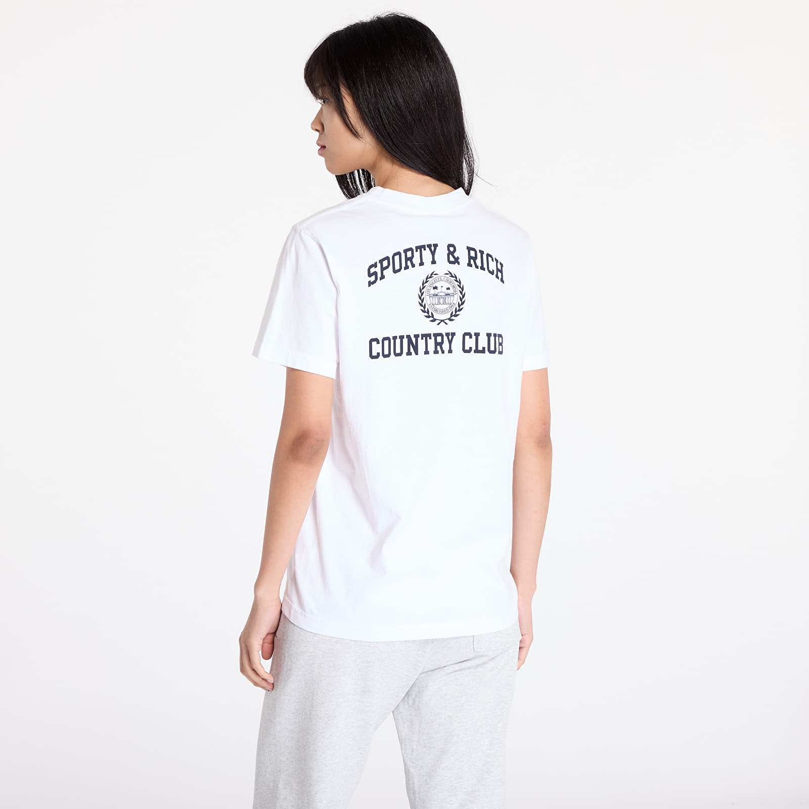 T-skjorter Sporty & Rich Varsity Crest T-Shirt UNISEX White/ Navy