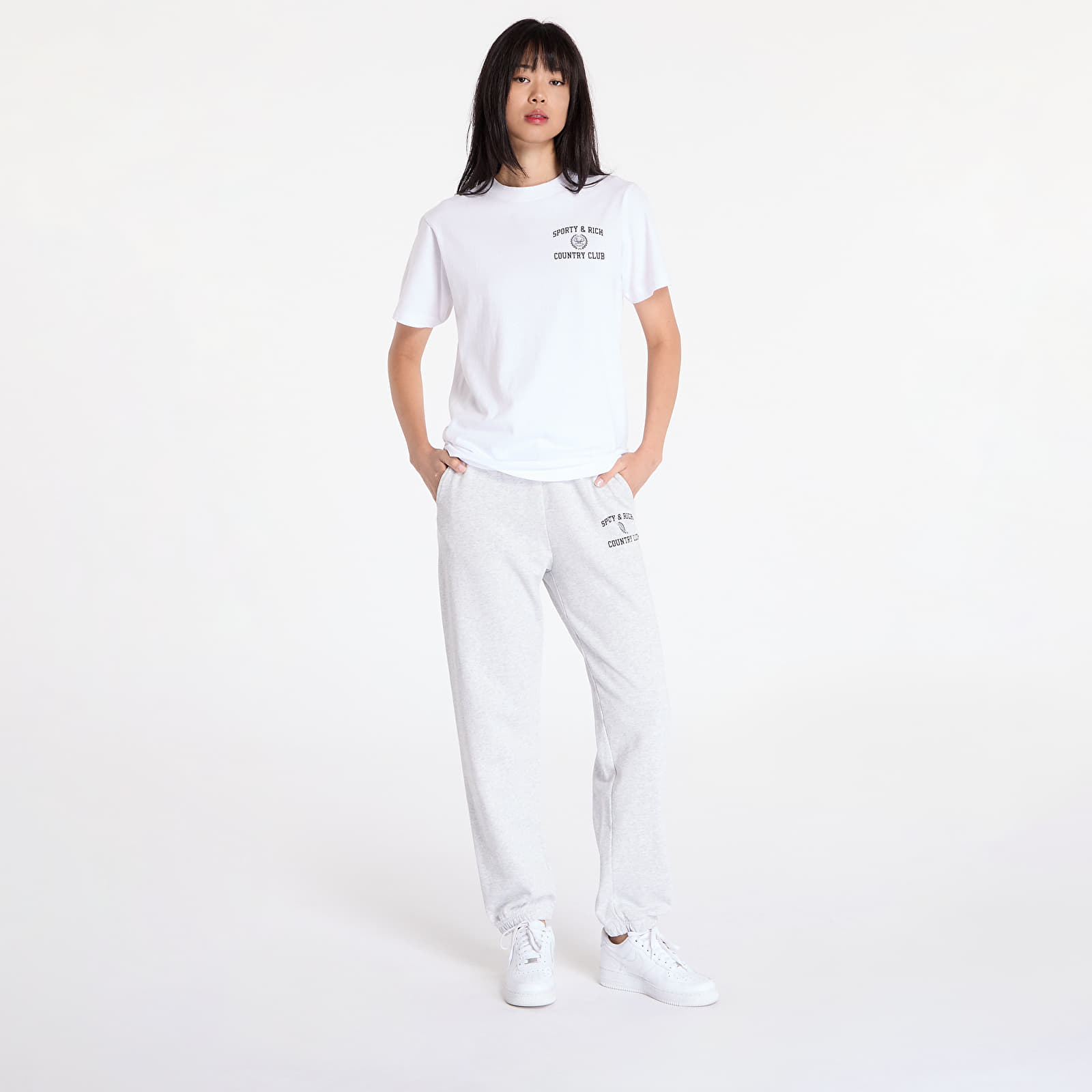 T-skjorter Sporty & Rich Varsity Crest T-Shirt UNISEX White/ Navy