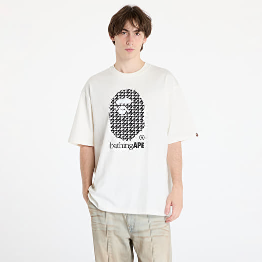 A BATHING APE Sta Houndstooth By Bathing Ape Relaxed Fit Tee M Ivory