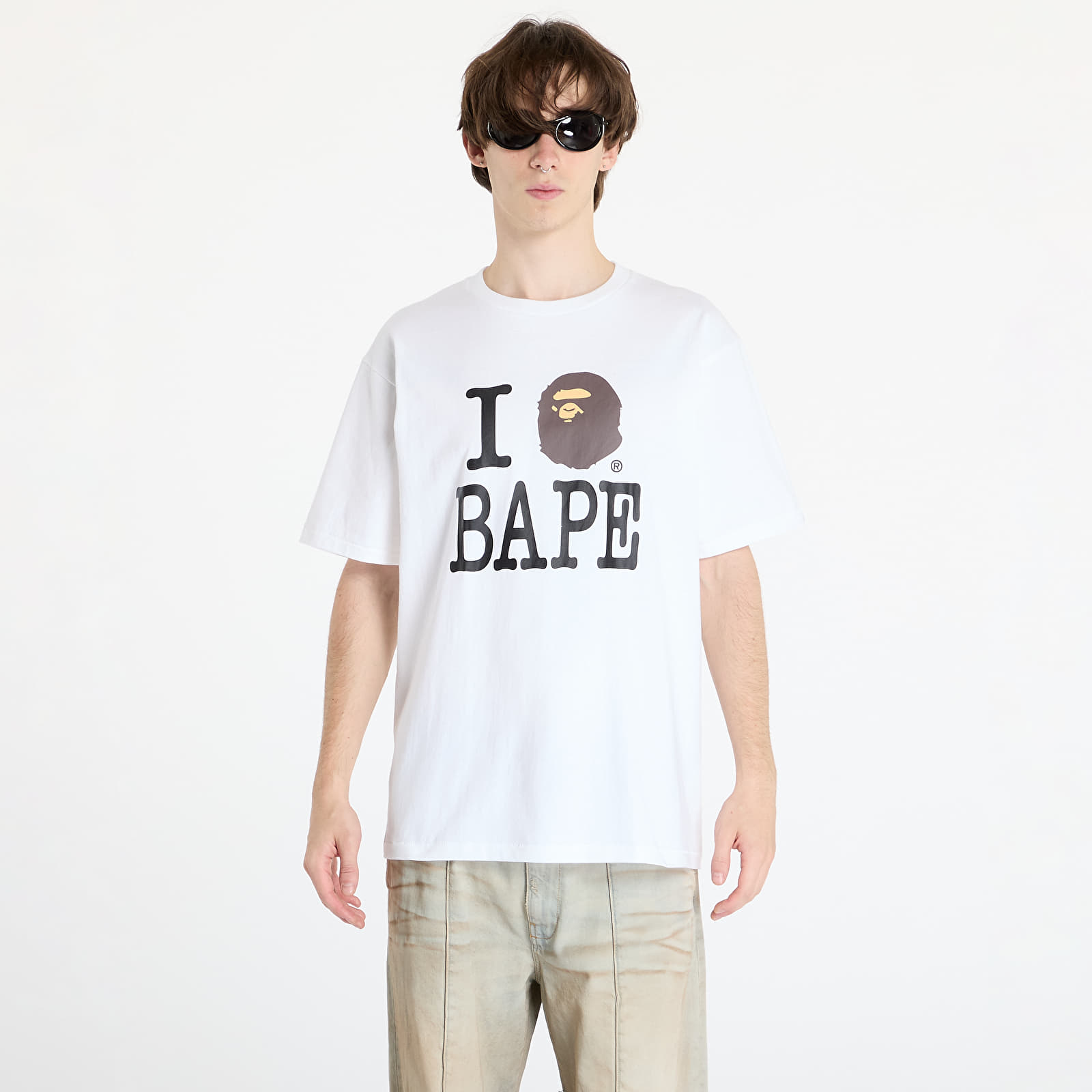 Magliette da uomo A BATHING APE I Love Bape Tee White