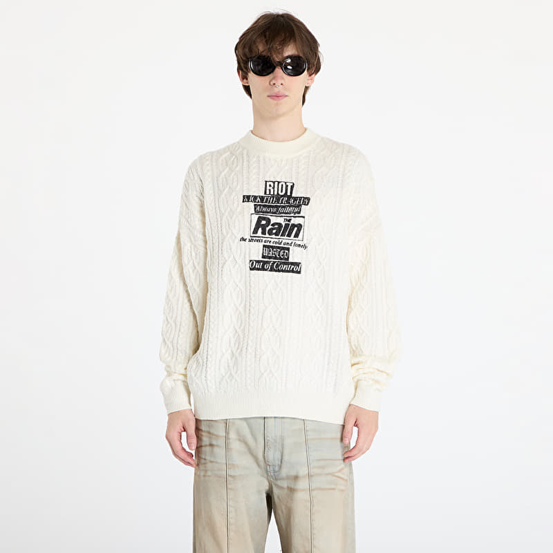Pullover Wasted Paris Rain Cable Knit Sweater Off-White