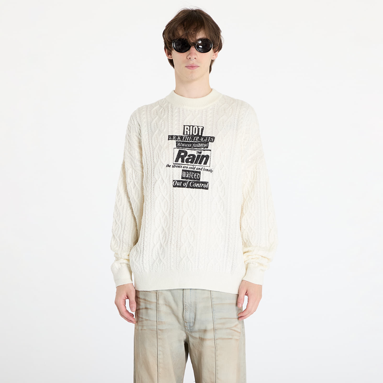 Pulls Wasted Paris Rain Cable Knit Sweater Off-White