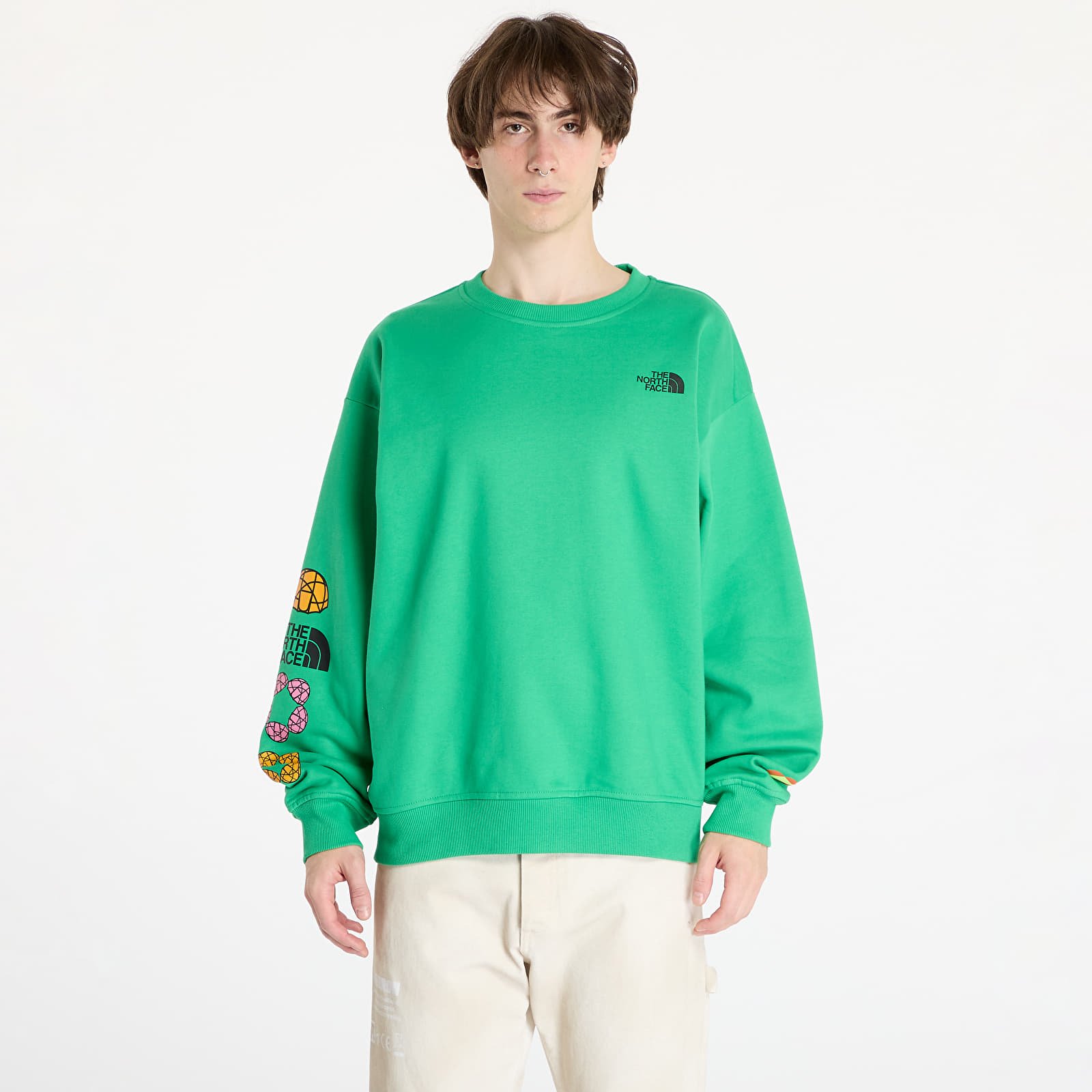 Mikiny The North Face x Yinka Ilori Graphic Crew Sweatshirt UNISEX Optic Emerald