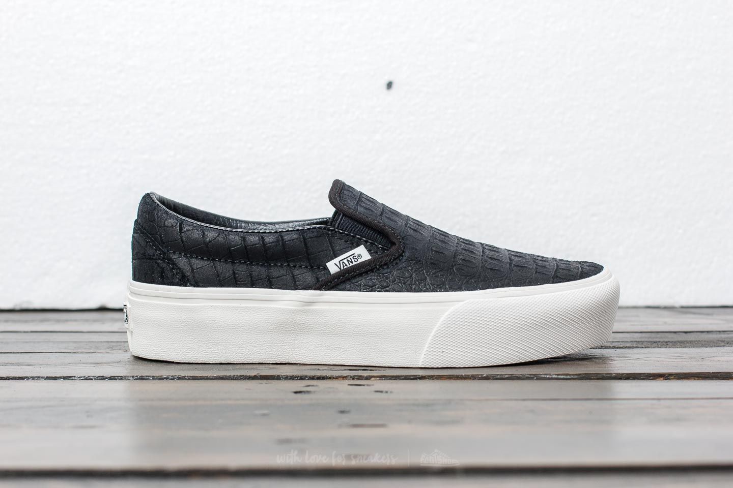 Vans classic slip on platform embossed top