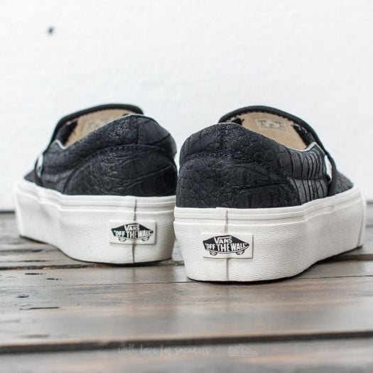 Vans classic slip on platform top embossed