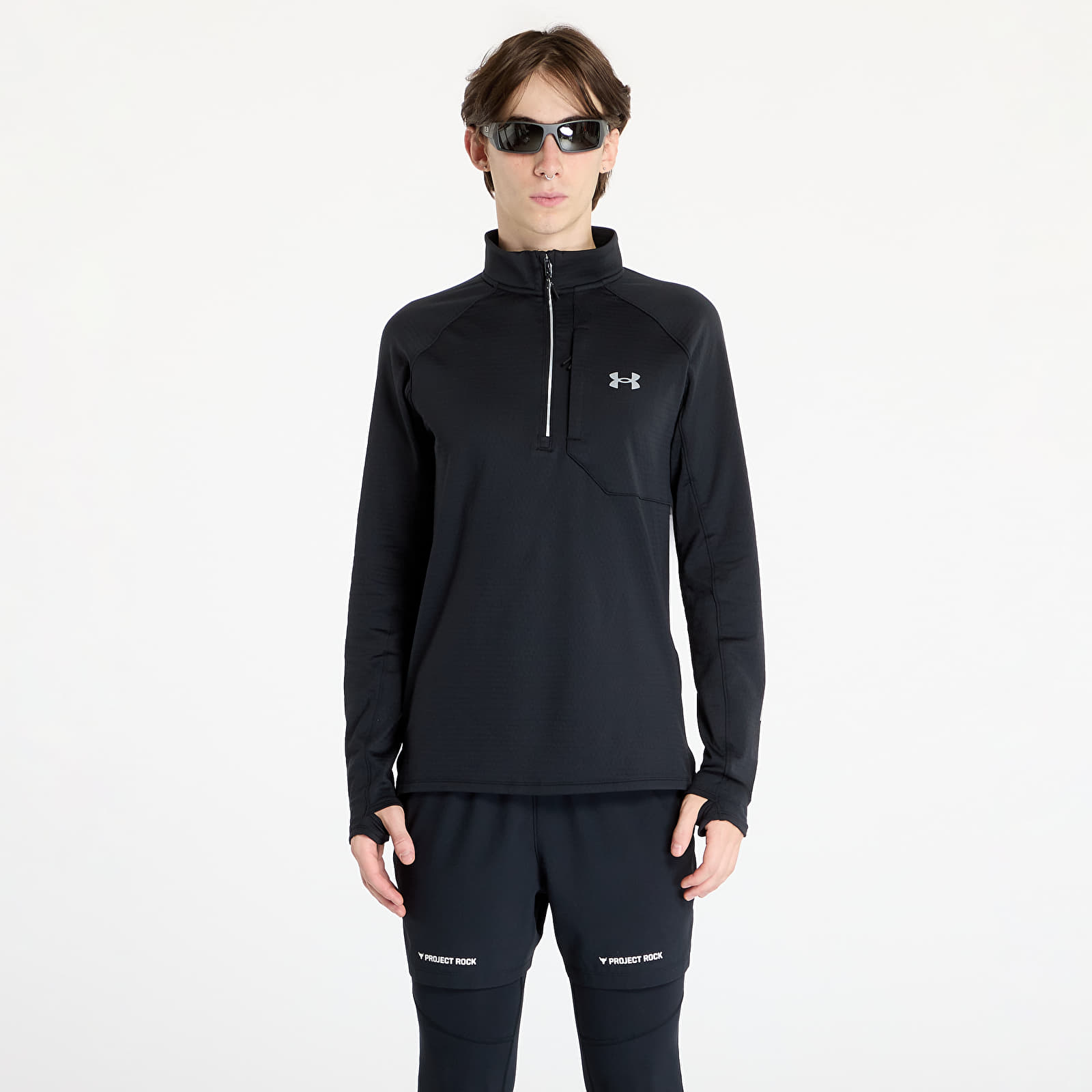 Pánské mikiny Under Armour Launch Elite Cw Half Zip Black