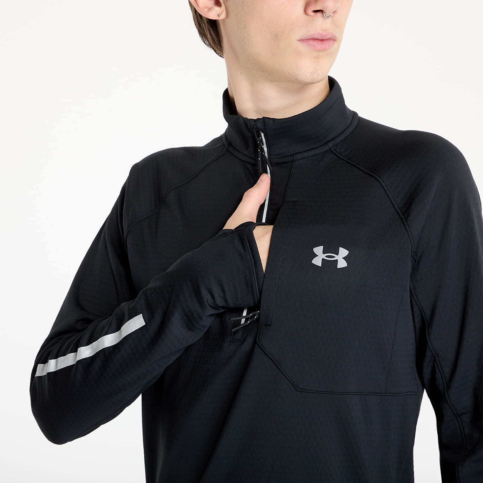 Pánské mikiny Under Armour Launch Elite Cw Half Zip Black