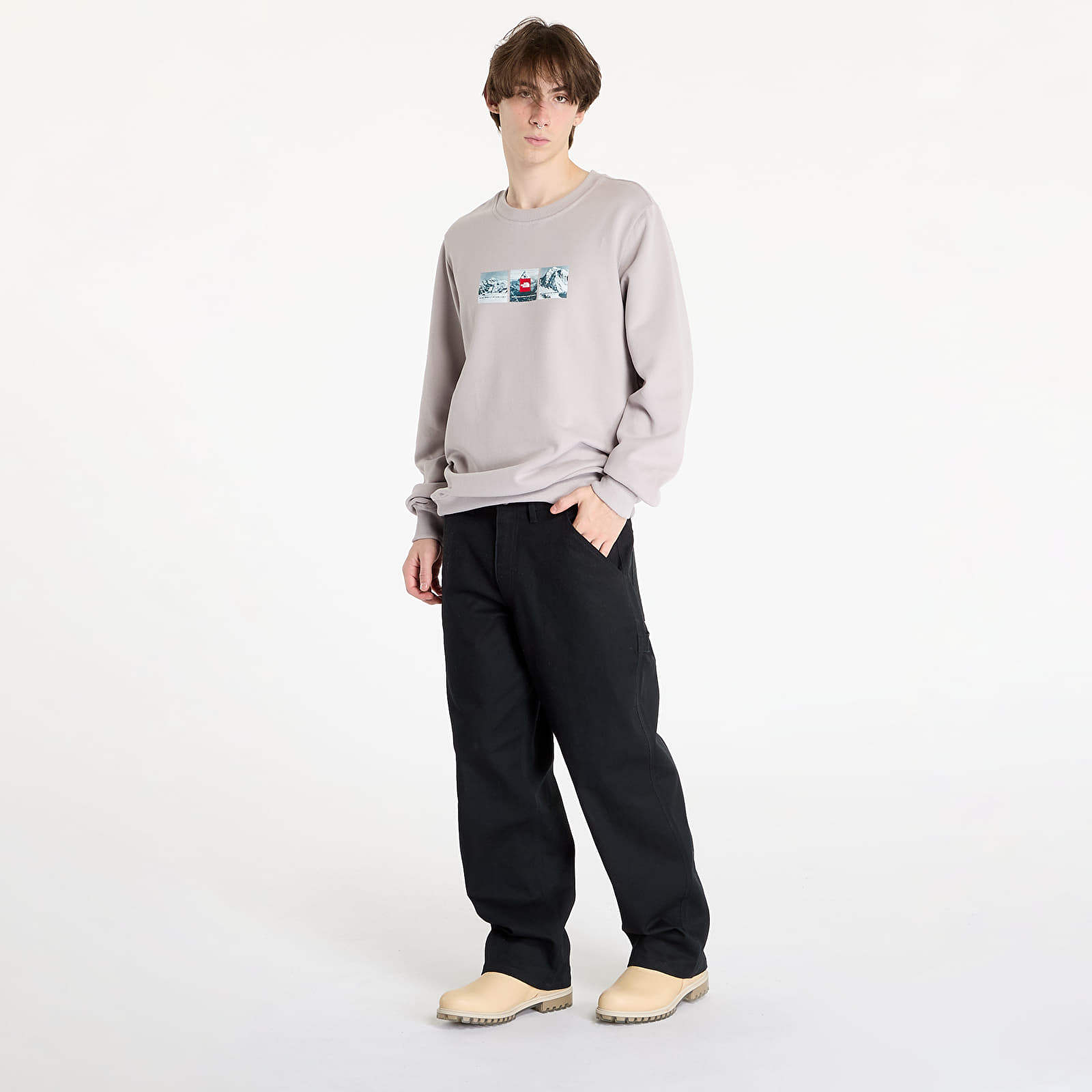 Pánské mikiny The North Face Crew Expedition System Moonstone Grey