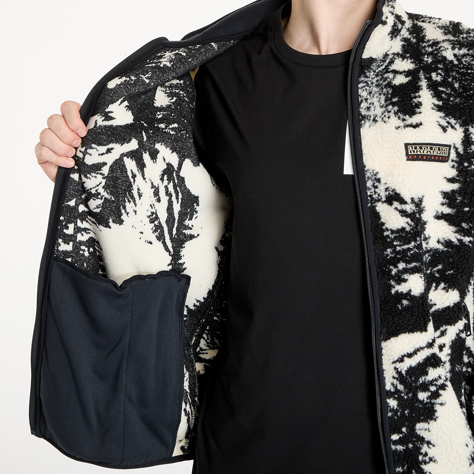 Giacche Napapijri T-Argient Aop Track Jacket Black/ White