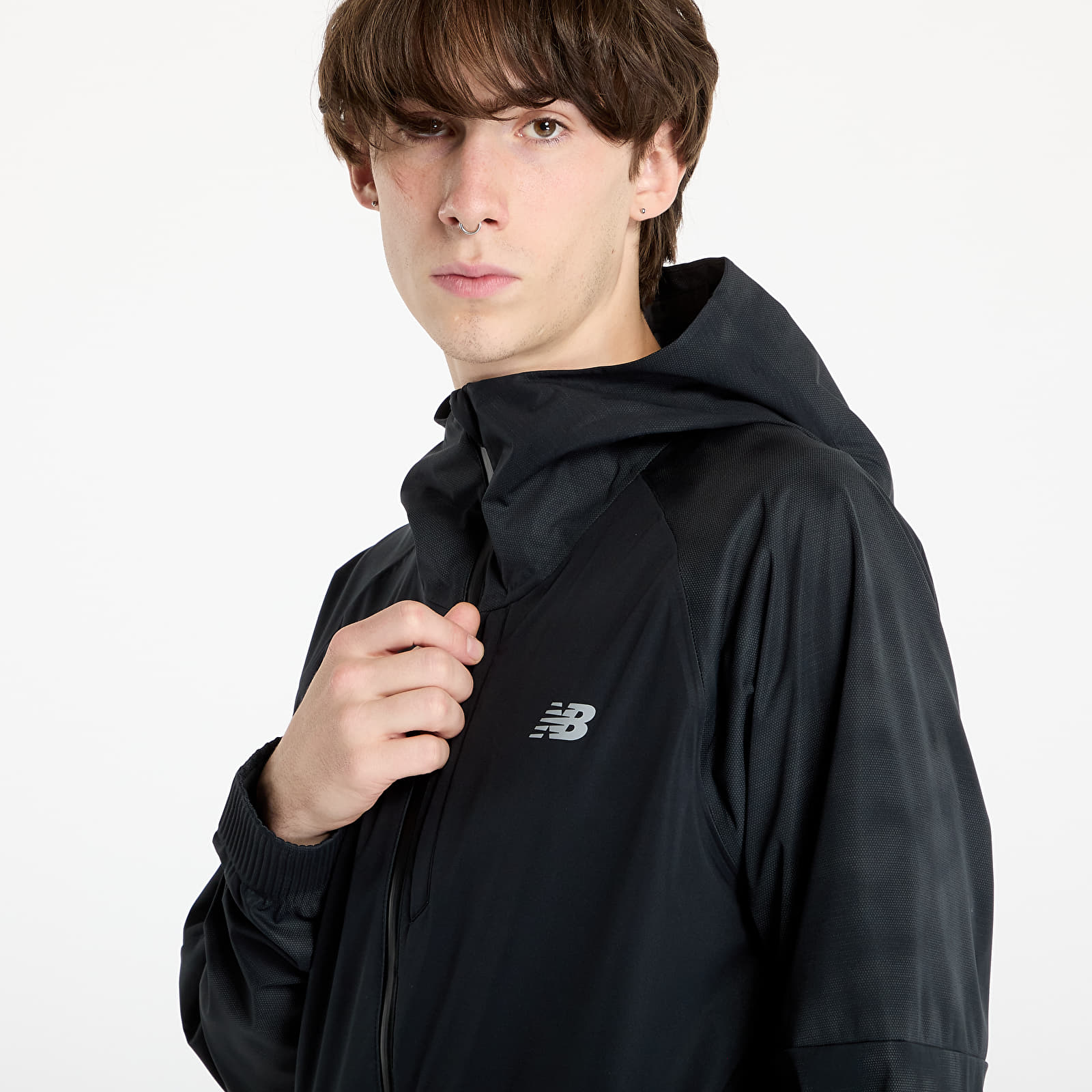 Pánské bundy New Balance Seasonal Premium Jacket Print Black
