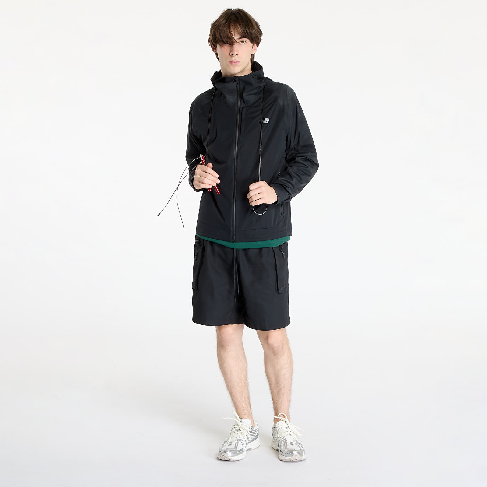 Pánské bundy New Balance Seasonal Premium Jacket Print Black