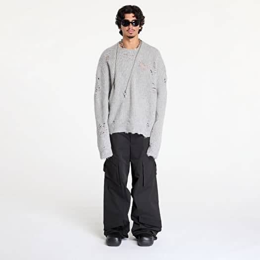 トップス 19AW heliot emil Sweaters HELIOT EMIL Convex Distressed Knit UNISEX Light Grey