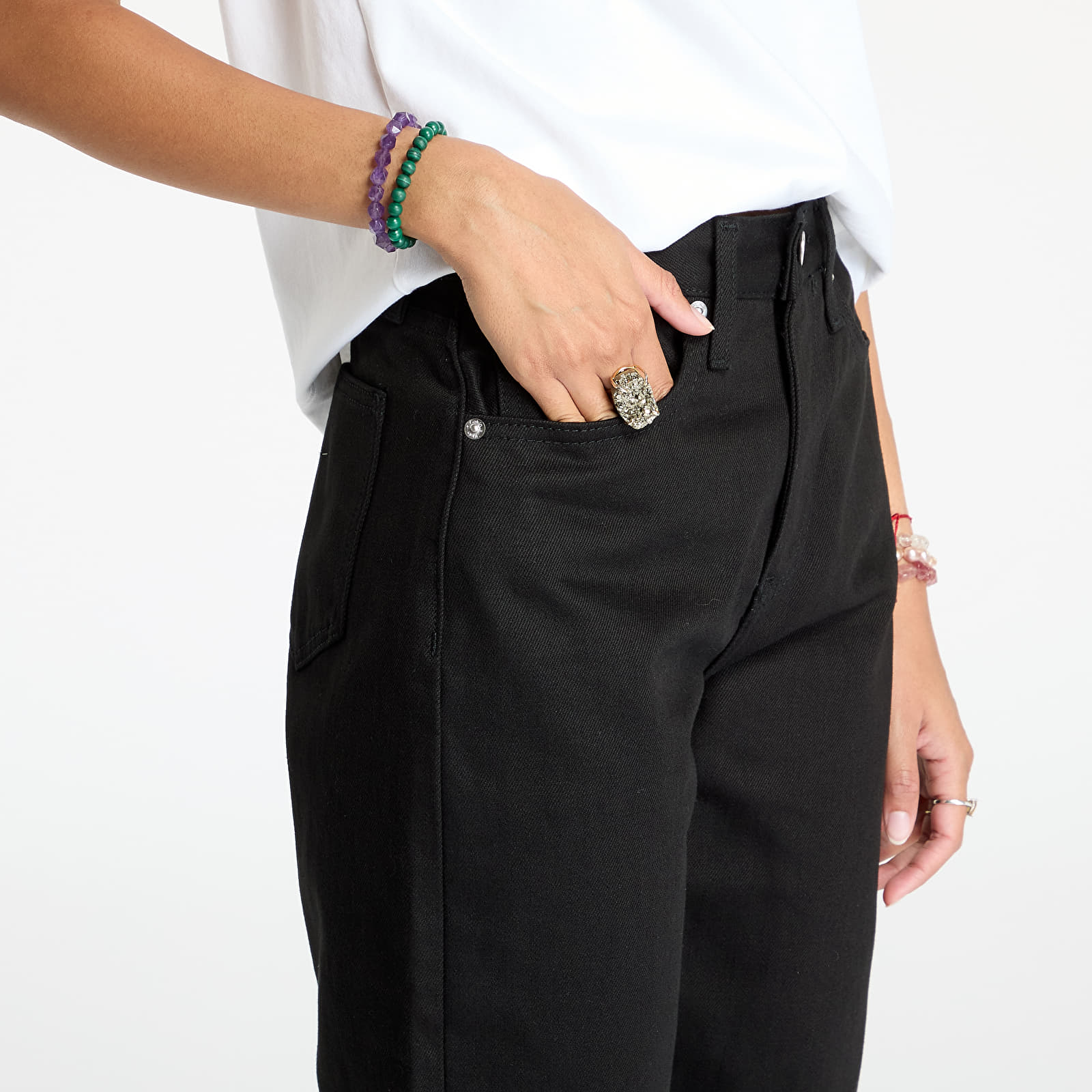 Ženske traperice Calvin Klein Jeans High Rise Straight Jeans Denim