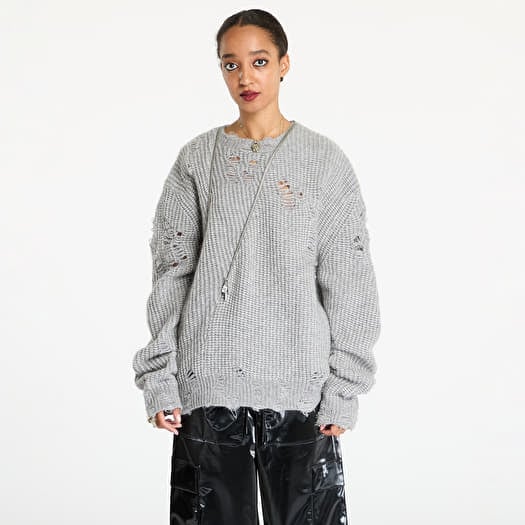 Sweater HELIOT EMIL Convex Distressed Knit UNISEX Light Grey