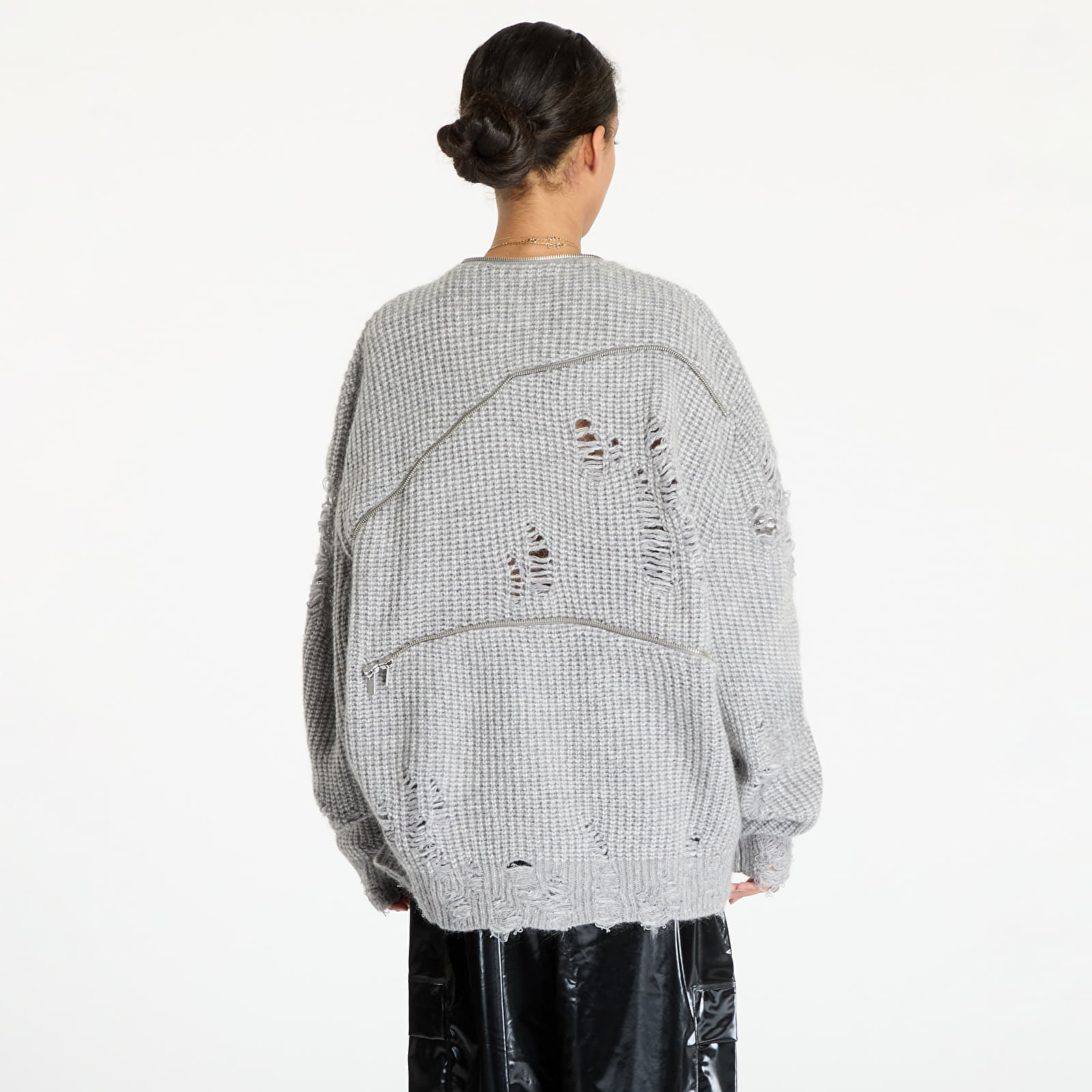 Pullover HELIOT EMIL Convex Distressed Knit UNISEX Light Grey
