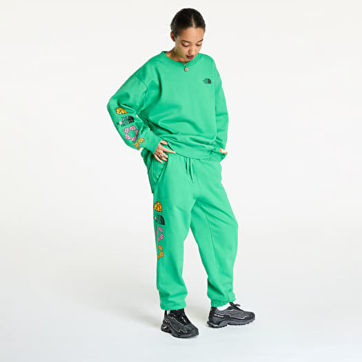 Green north face tracksuit top