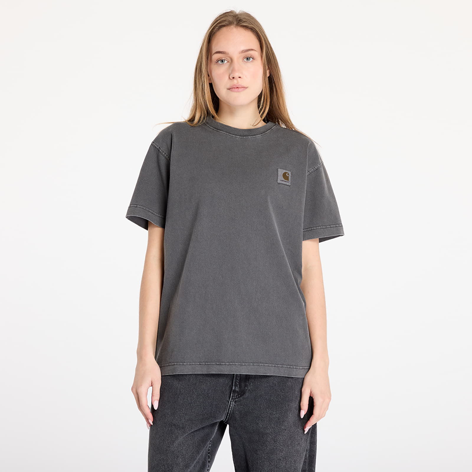 Pánske tričká Carhartt WIP S/S Vista T-Shirt UNISEX Graphite Garment Dyed