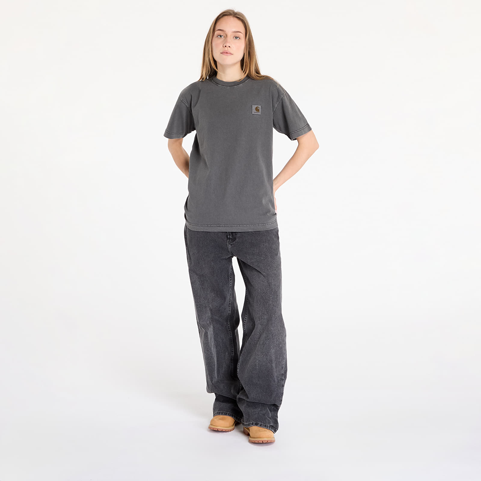 Pánske tričká Carhartt WIP S/S Vista T-Shirt UNISEX Graphite Garment Dyed